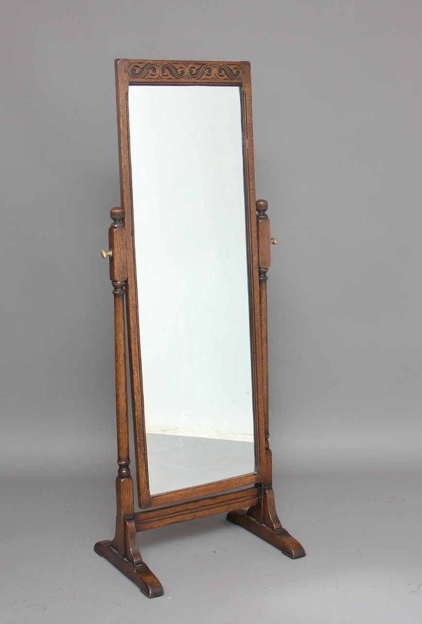 Early 20th Century Oak Cheval Mirror (1 of 1) Early 20th Century Oak Cheval Mirror (1 of 1)