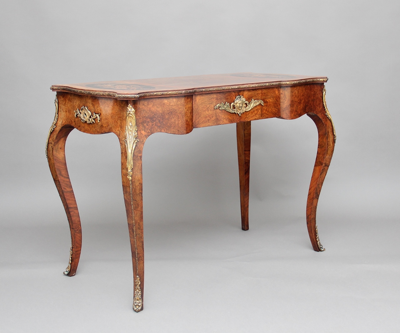 19th Century Walnut & Inlaid Writing Table (1 of 1) 19th Century Walnut & Inlaid Writing Table (1 of 1)