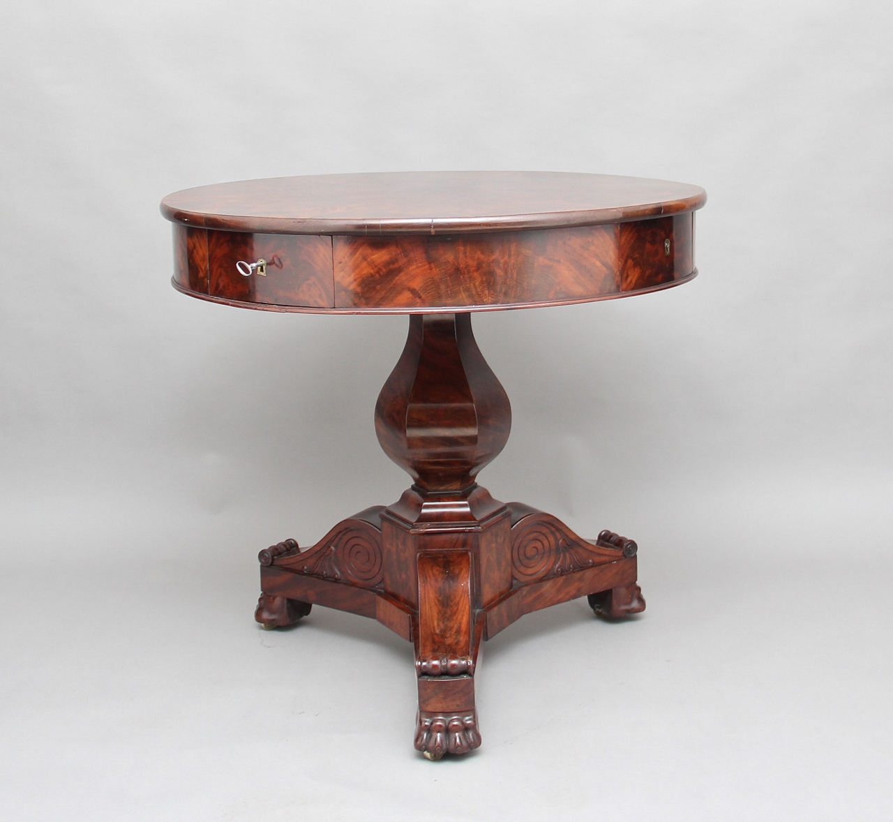 19th Century French Mahogany Drum Table c.1870 (1 of 1) 19th Century French Mahogany Drum Table c.1870 (1 of 1)
