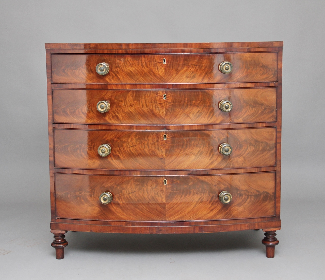 19th Century Mahogany Bowfront Chest of Drawers (1 of 1) 19th Century Mahogany Bowfront Chest of Drawers (1 of 1)