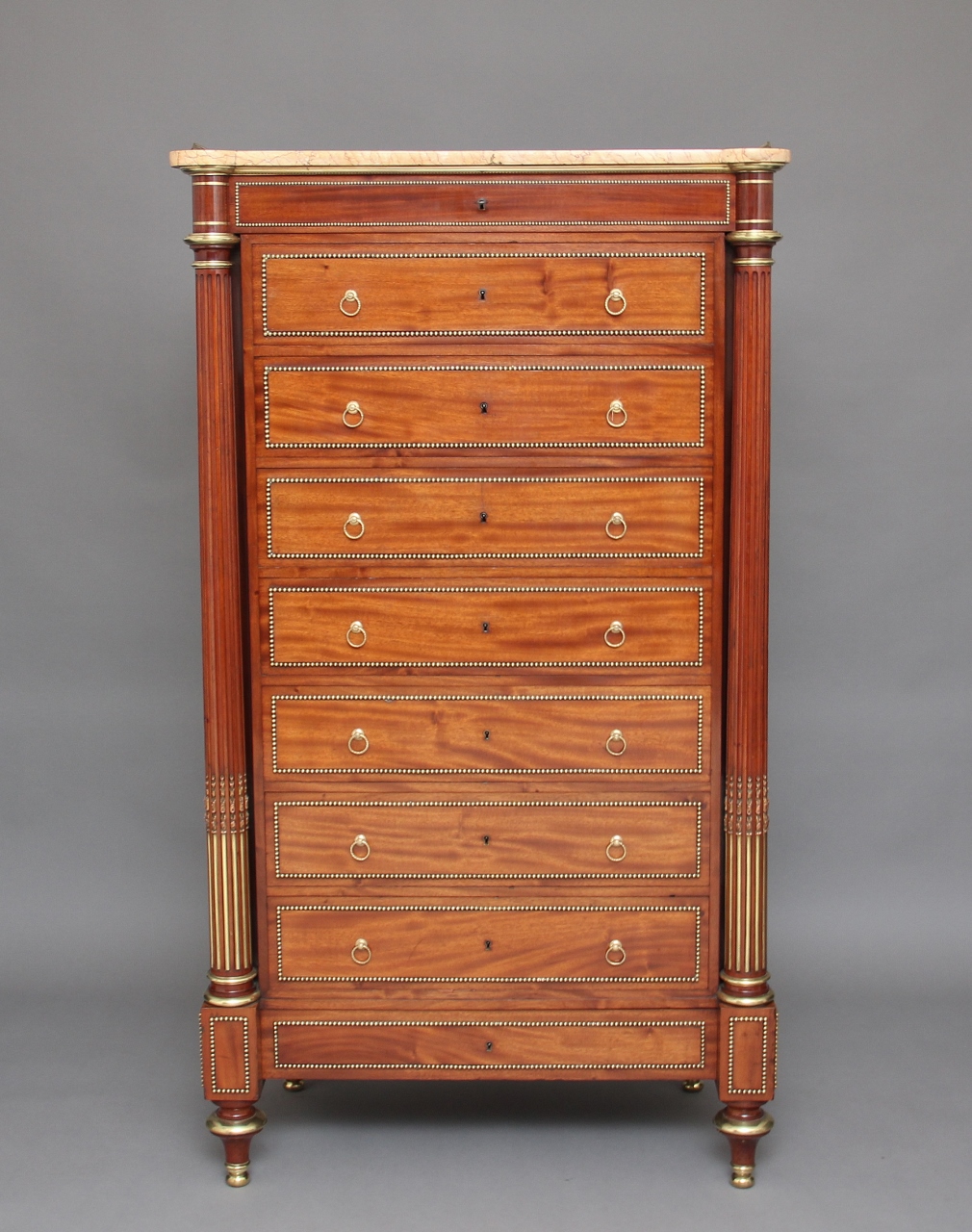 19th Century French Mahogany Semanier Chest (1 of 1) 19th Century French Mahogany Semanier Chest (1 of 1)