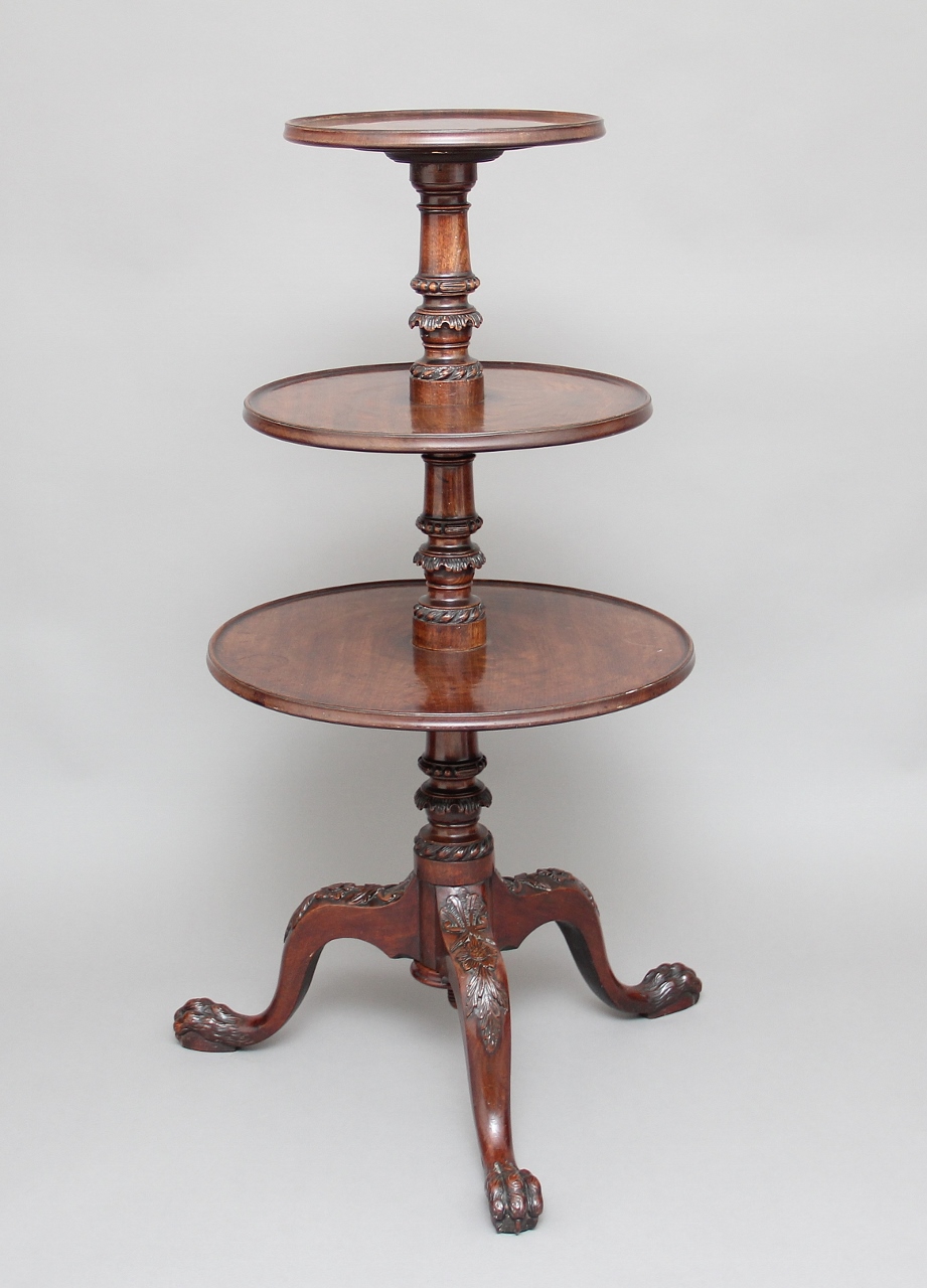 Early 19th Century Three Tier Mahogany Dumbwaiter (1 of 9)