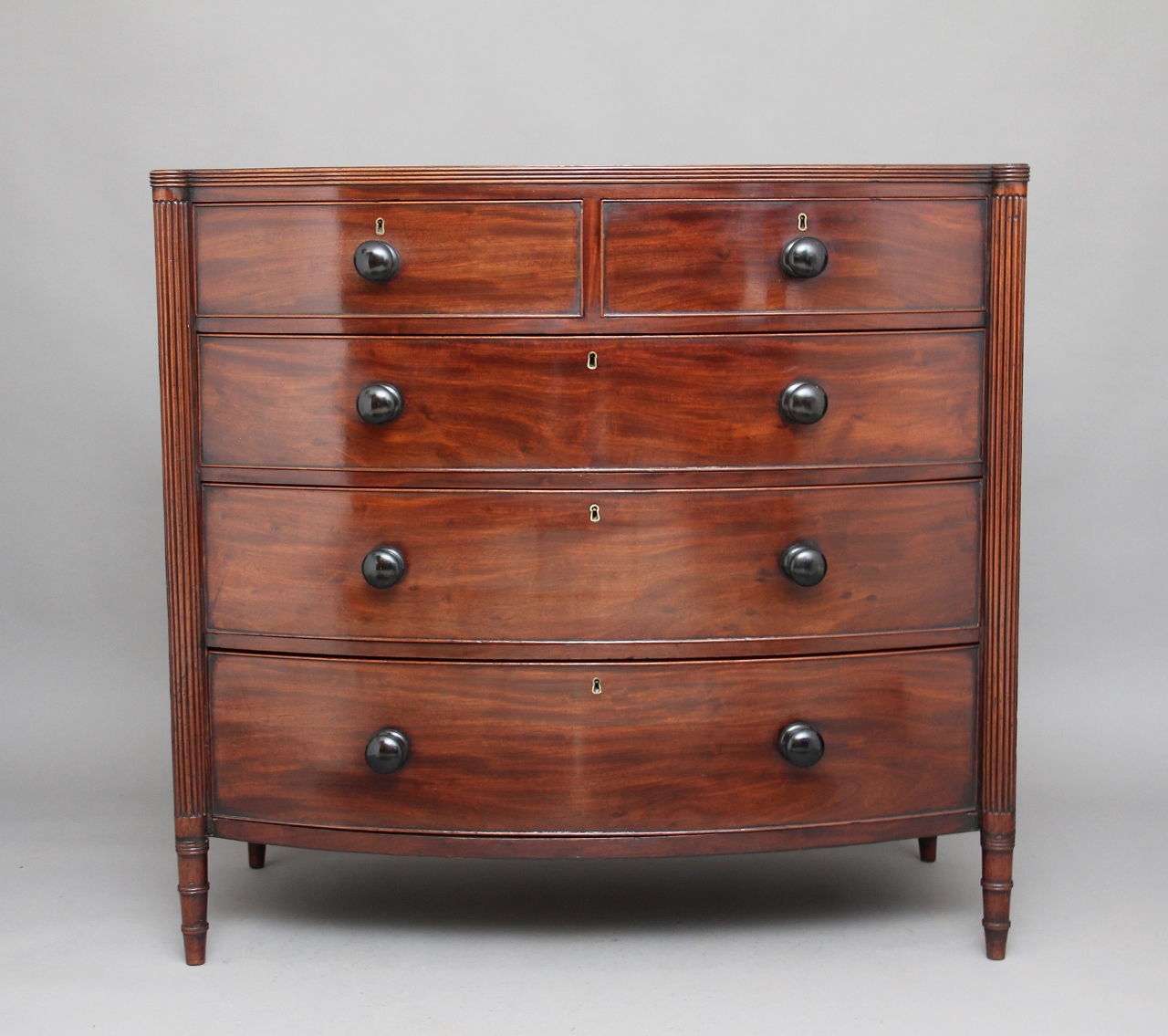 Early 19th Century Mahogany Bowfront Chest (1 of 1) Early 19th Century Mahogany Bowfront Chest (1 of 1)