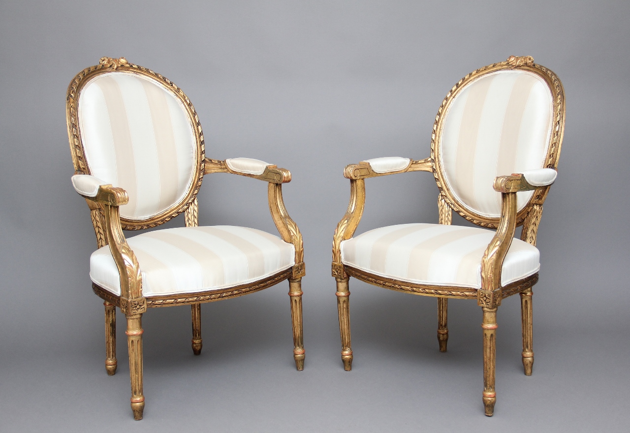 Pair of 19th Century Giltwood & Carved Armchairs (1 of 1) Pair of 19th Century Giltwood & Carved Armchairs (1 of 1)