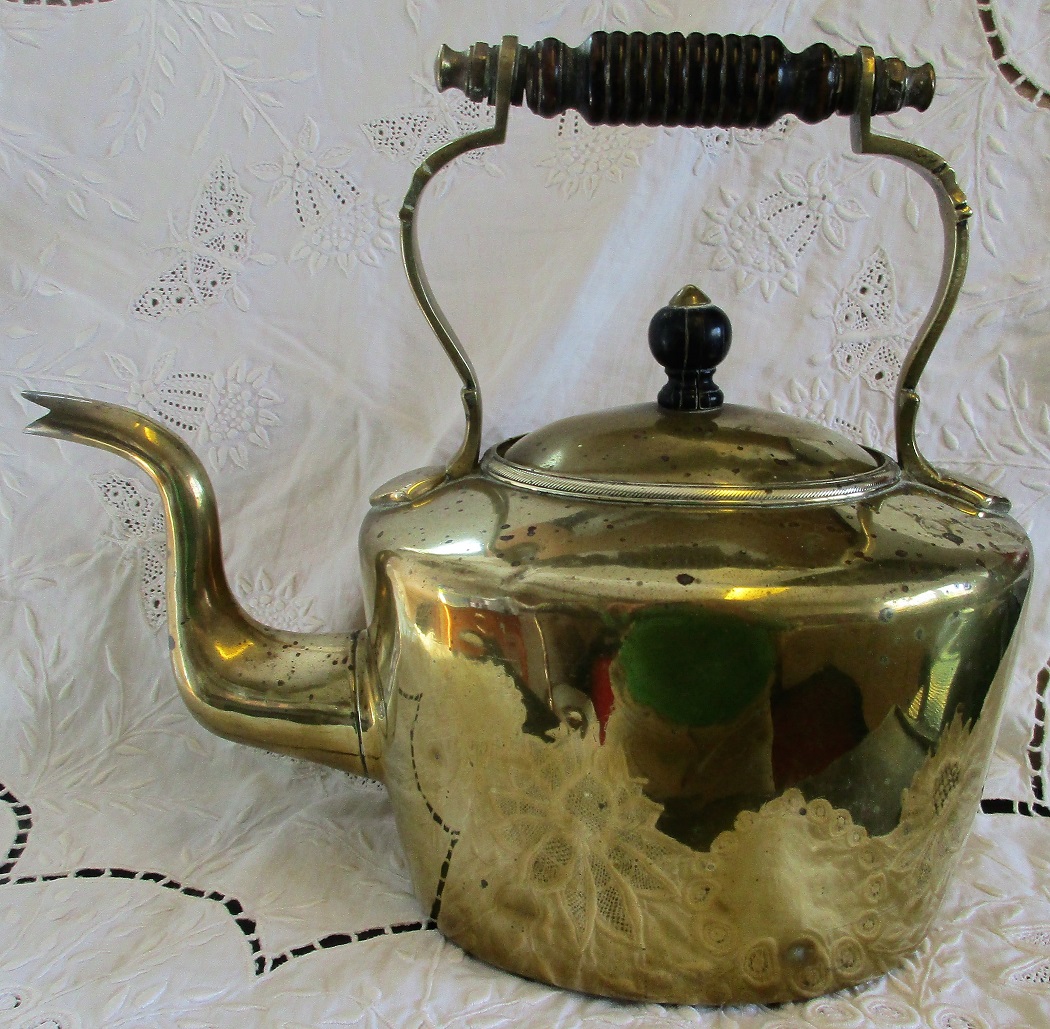 Antique English Victorian Brass Kettle William Soutter & Sons
