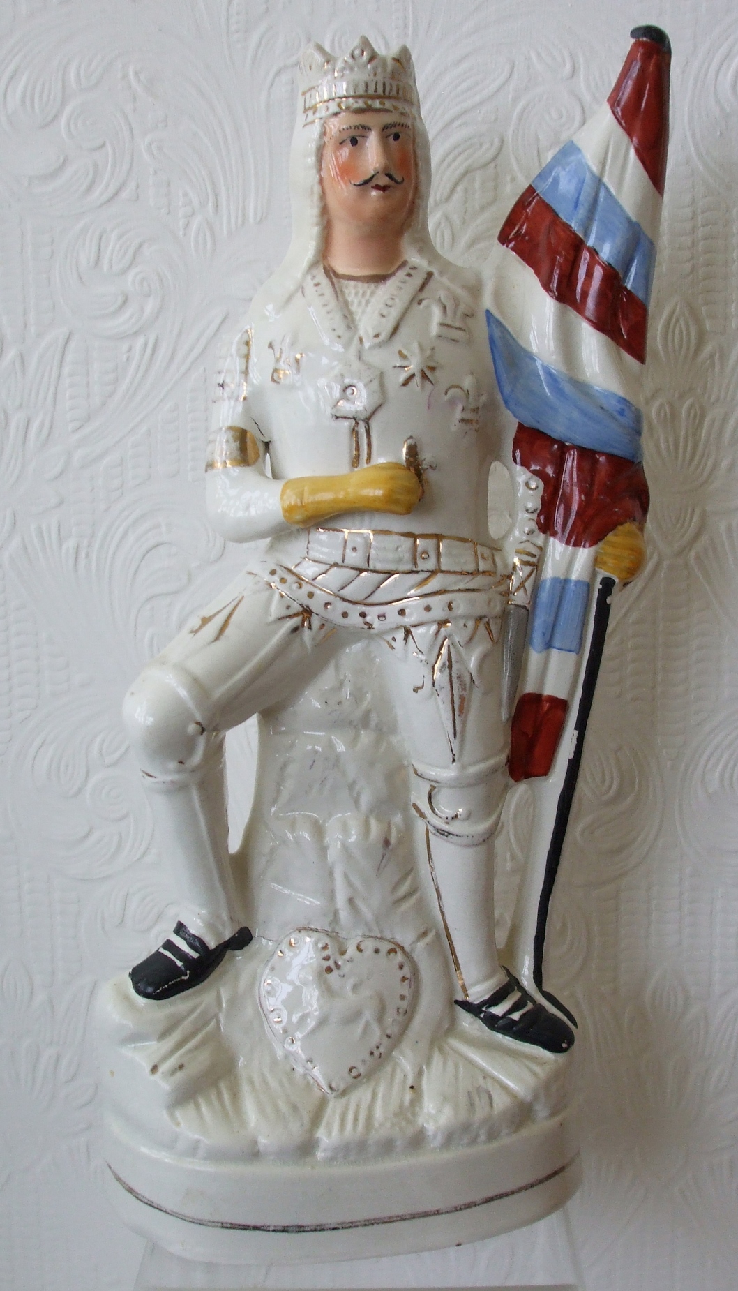 Antique English Victorian Staffordshire Pottery Theatrical Portrait Figure ~ "George Rignold As Henry V" ~ P E190 ~ H  4143 (1 of 5)