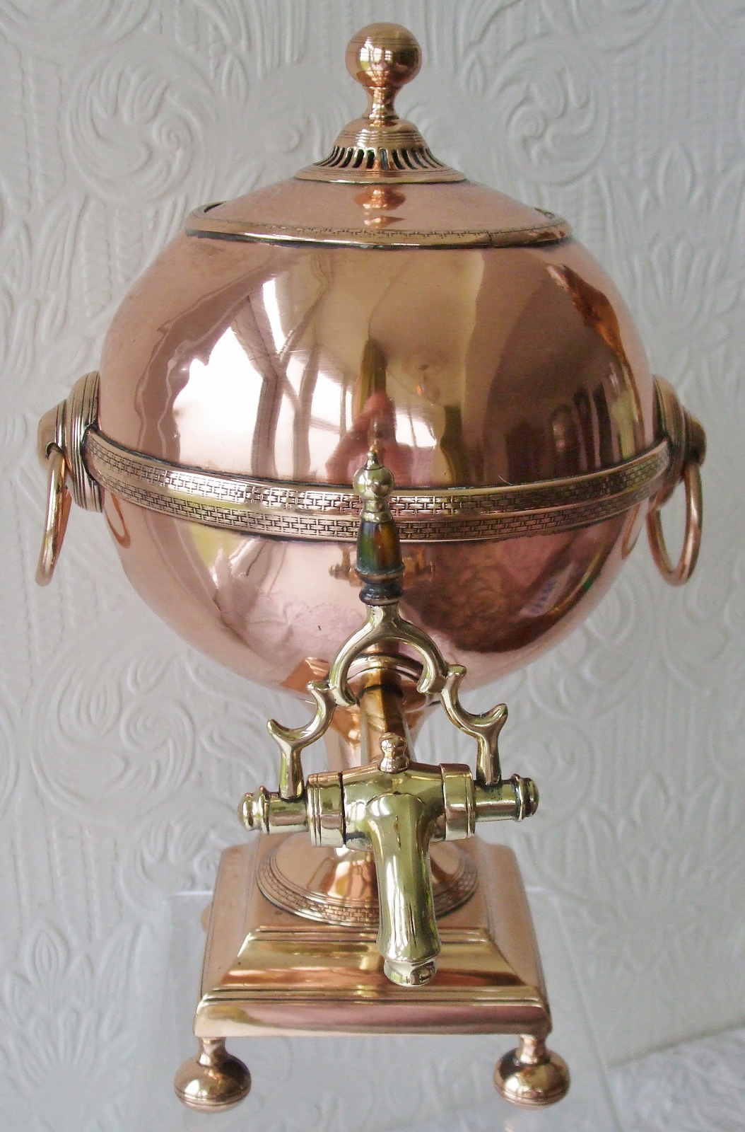Antique English Georgian Copper Globe Samovar (1 of 1)