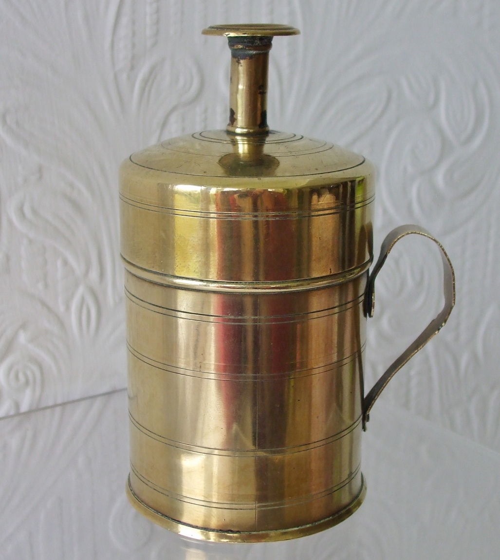 Antique English Georgian Brass Bougie Box (1 of 1)