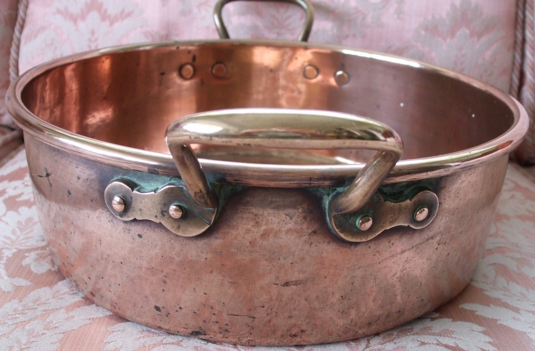 Antique English Victorian Copper Cream Setting Pan ~ W.S. Adams & Son (1 of 1)