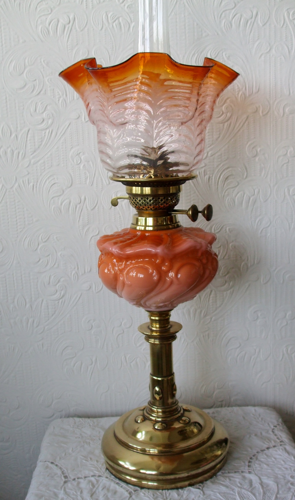 Antique English Victorian Oil Lamp c.1885 (1 of 1)