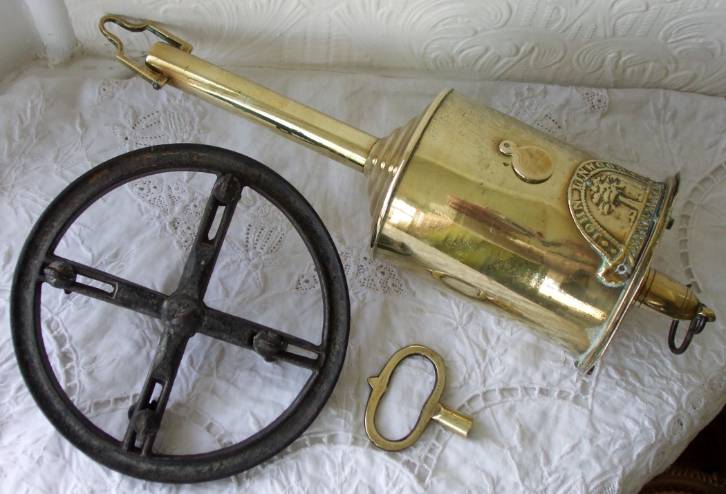 Antique English Georgian Brass "Bottle" Spit Jack ~ John Linwood of Birmingham (1 of 1)