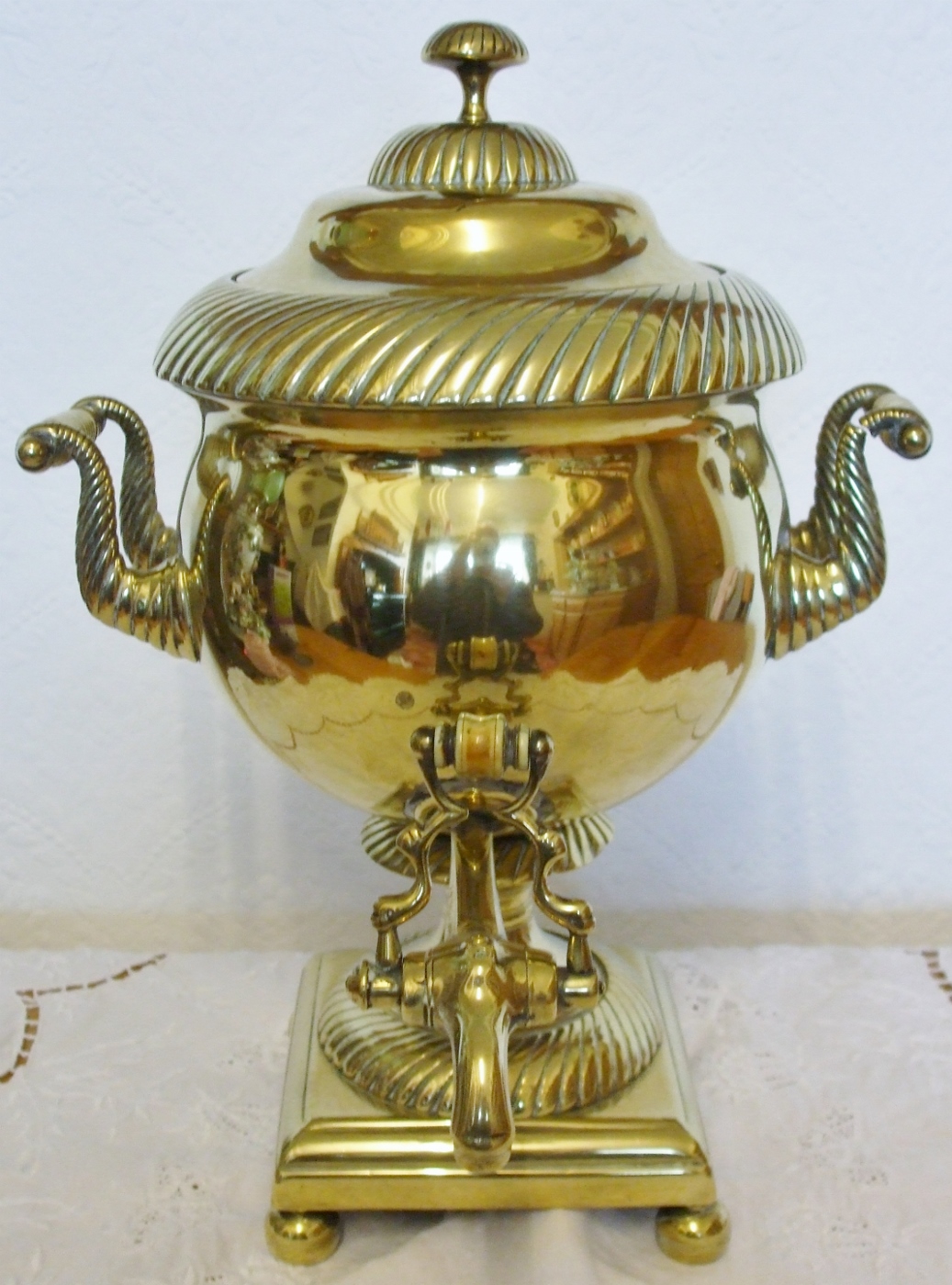 Antique English Georgian Brass Samovar (1 of 1)