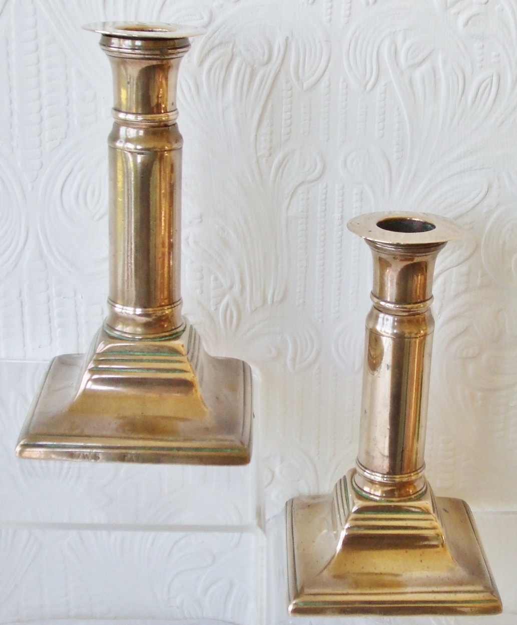 Pair of Antique English Georgian Patent Telescopic Brass Candlesticks (1 of 1)