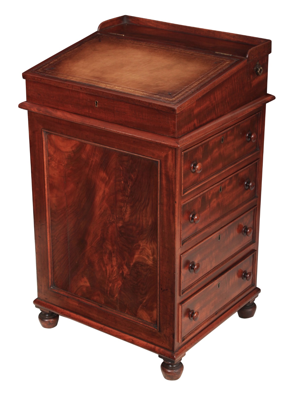 Victorian Flame Mahogany Small Davenport Writing Desk (1 of 16)