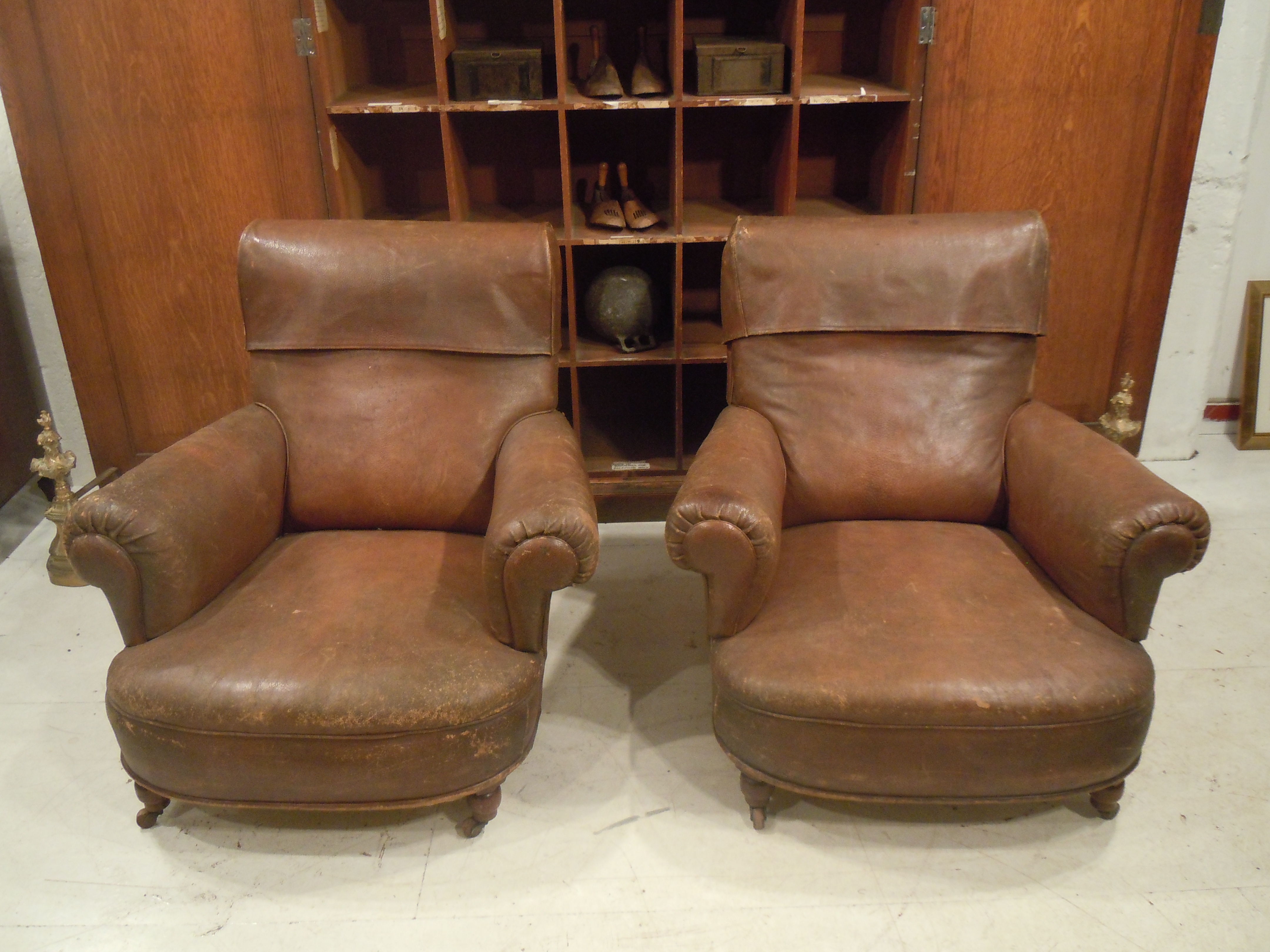 A pair of late 19th Century Library Chairs (1 of 1)