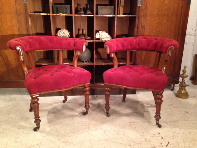 A Pair of 19th Century Oak Library Chairs (1 of 1)