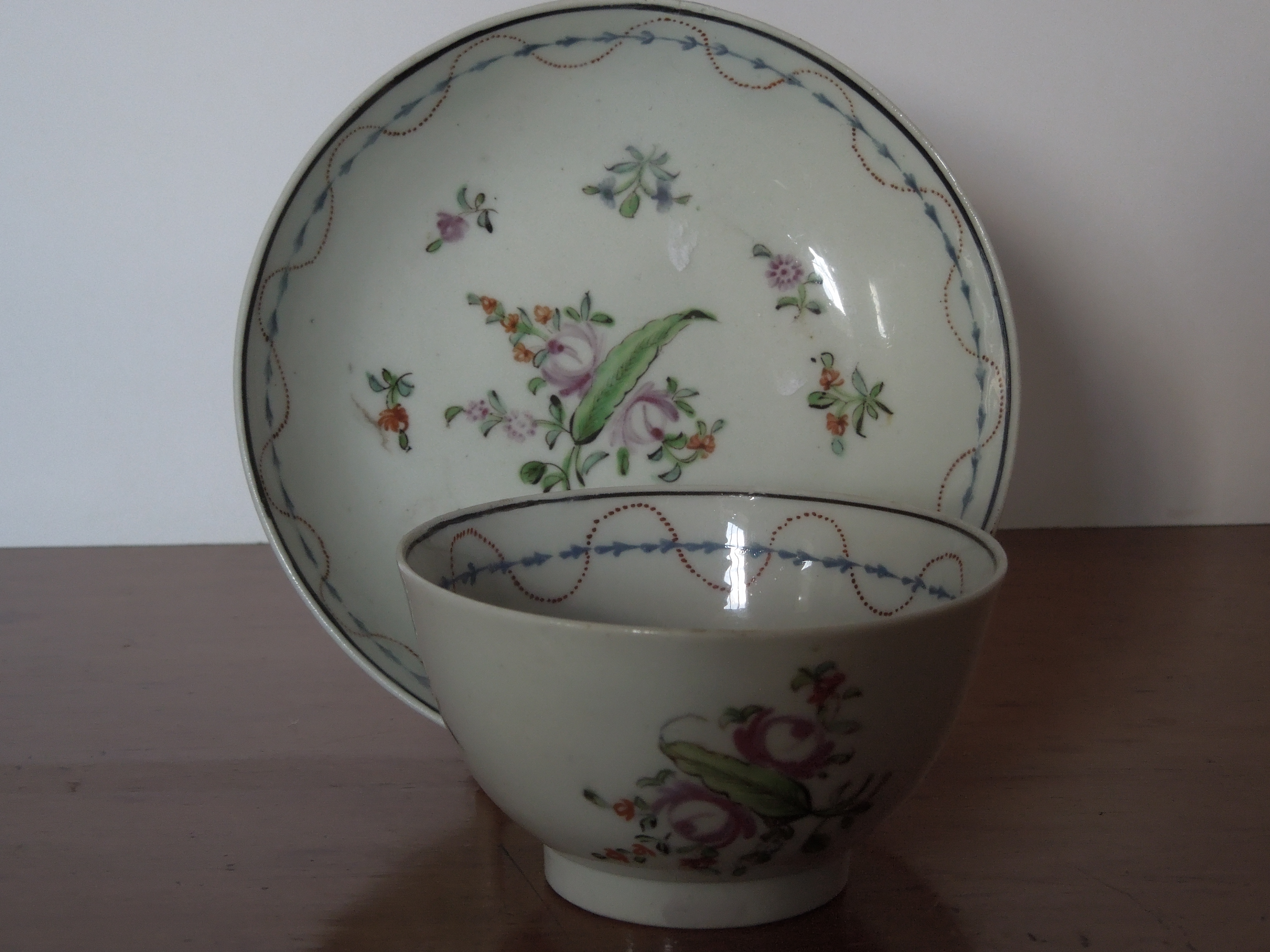 New Hall Tea Bowl and Saucer (1 of 1)