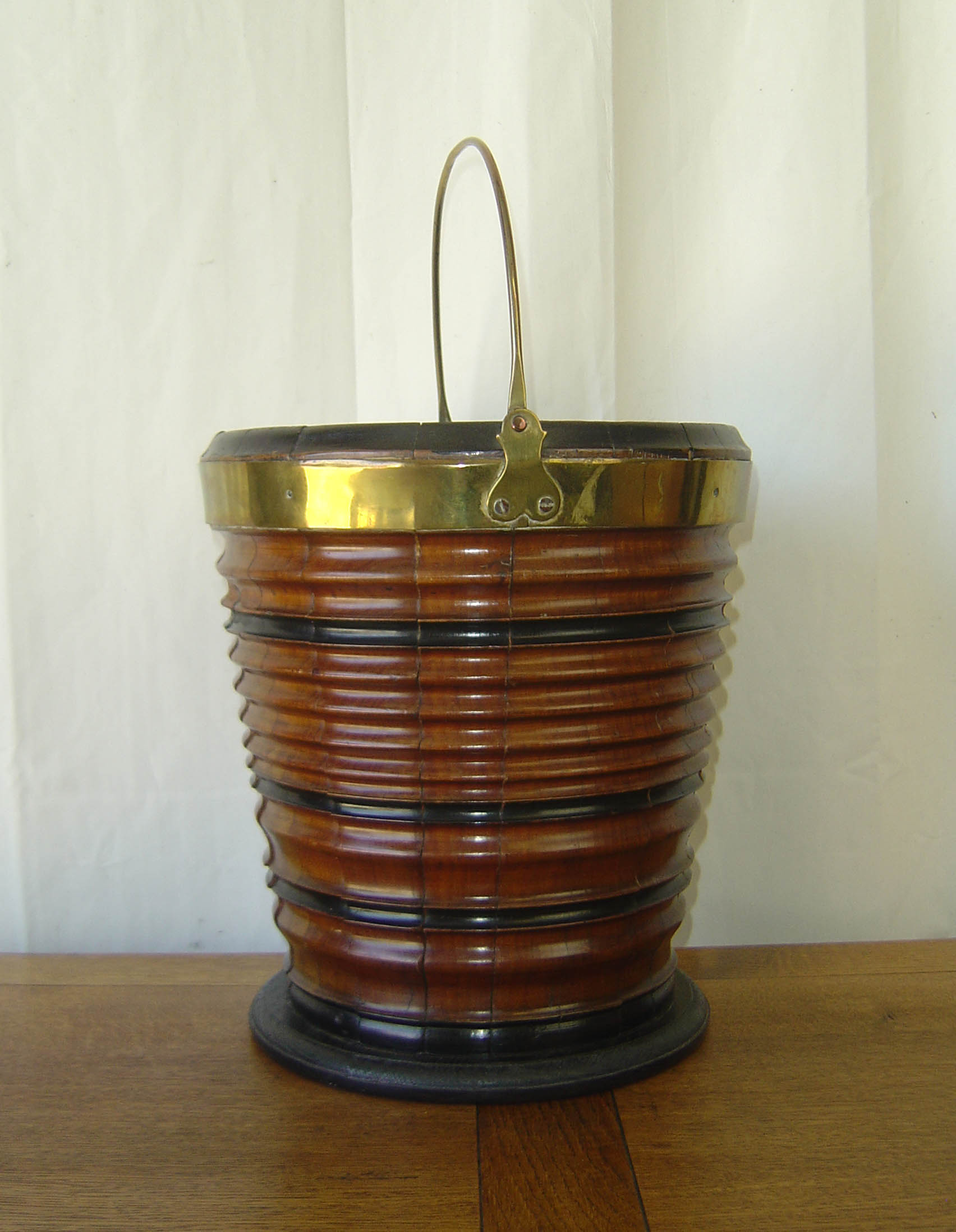 Dutch 19th Century Ribbed Mahogany Bucket (1 of 1)