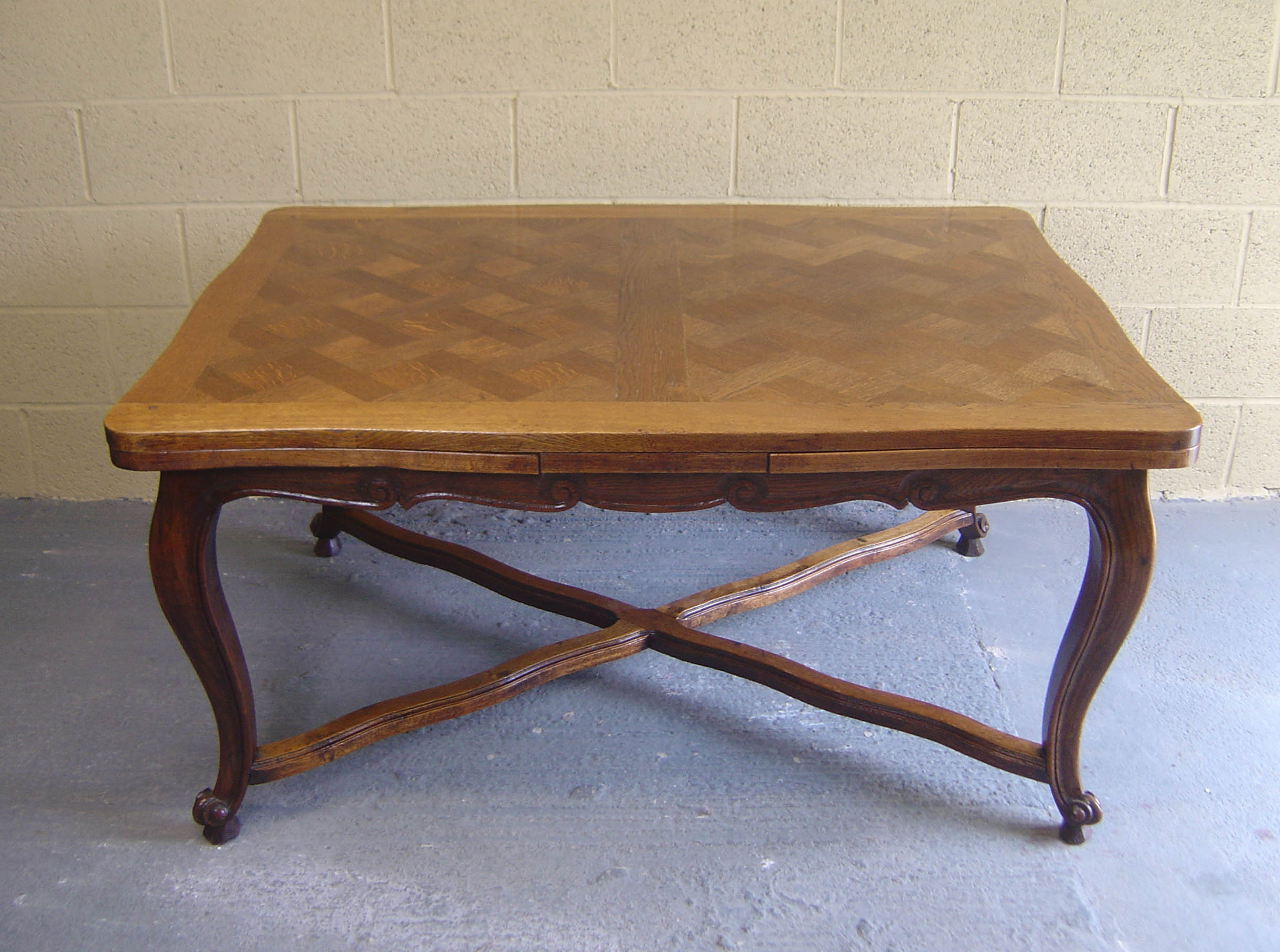 French Oak Parquet Top Dining Table c.1900 (1 of 1)