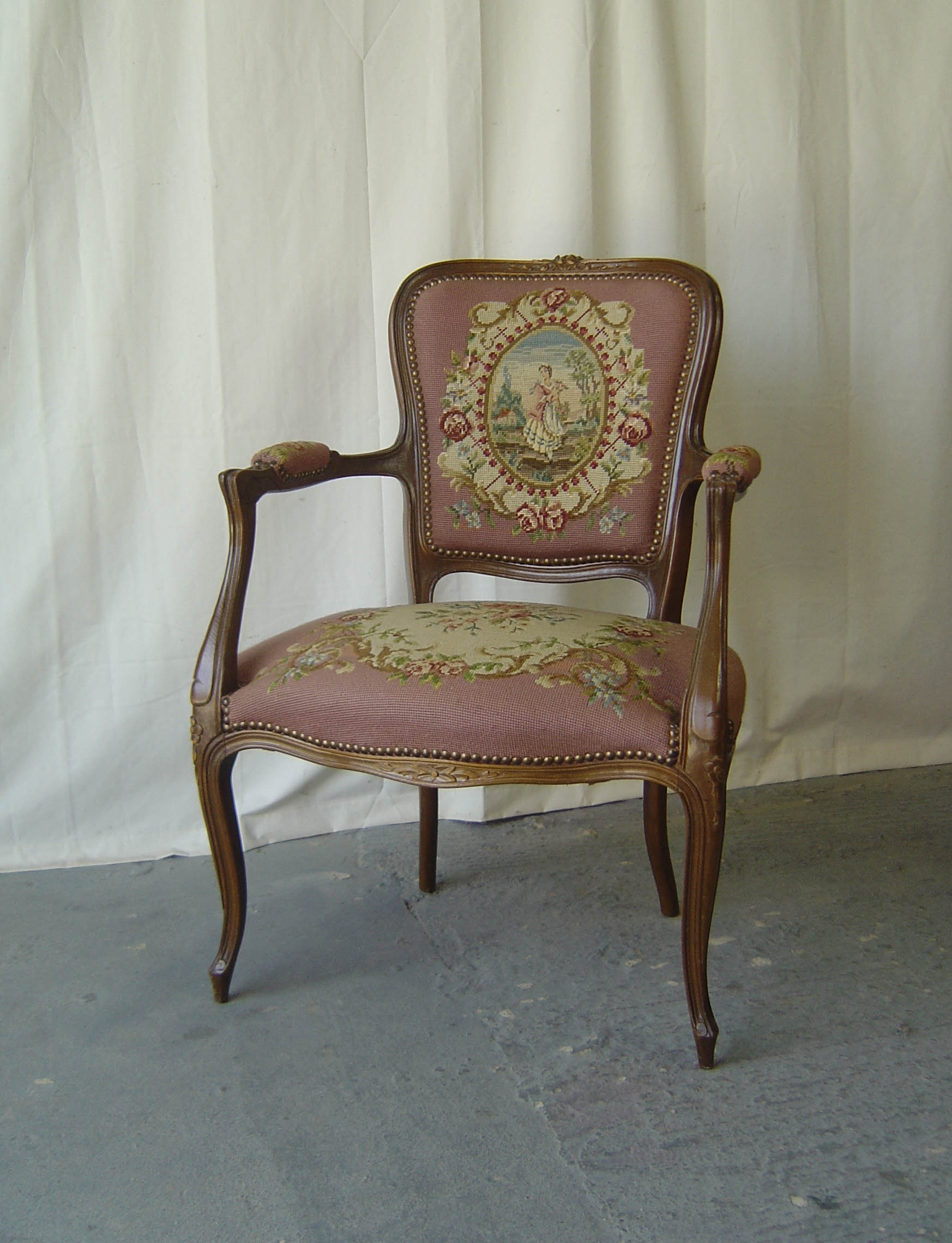 A French Louis XV Style Tapestry Chair (1) (1 of 1)
