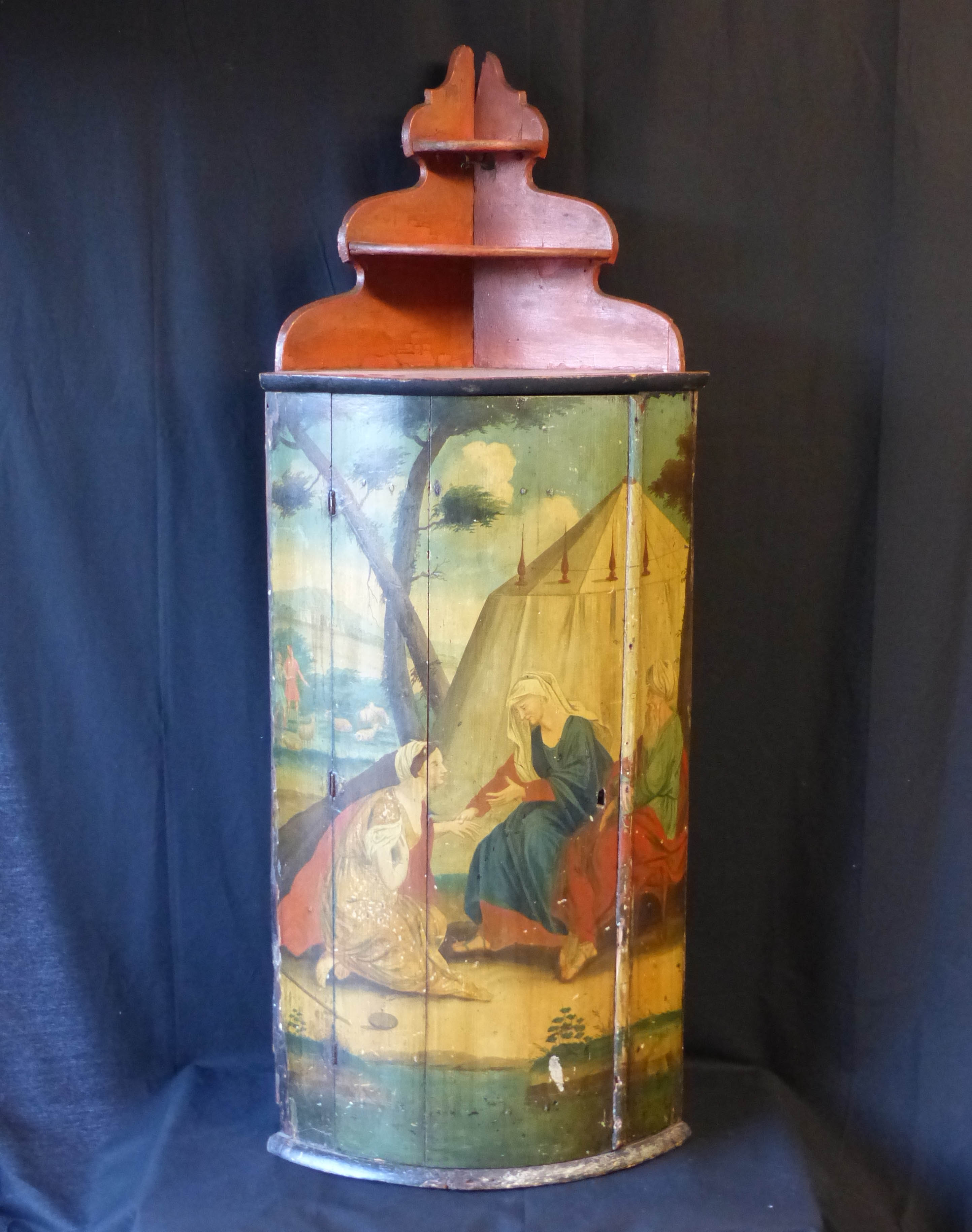 18th Century Painted Dutch Corner Cupboard c.1780 (1 of 1)