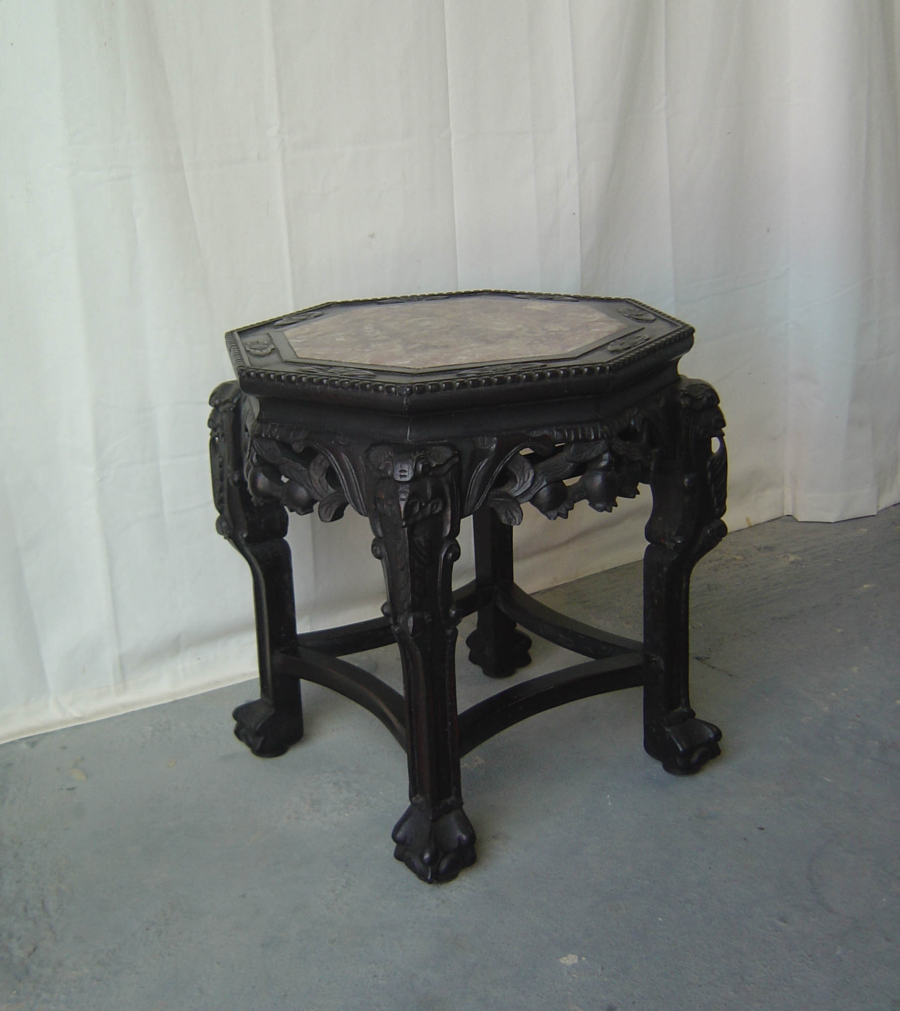 A Chinese Hardwood Marble Top Stand (1 of 1)