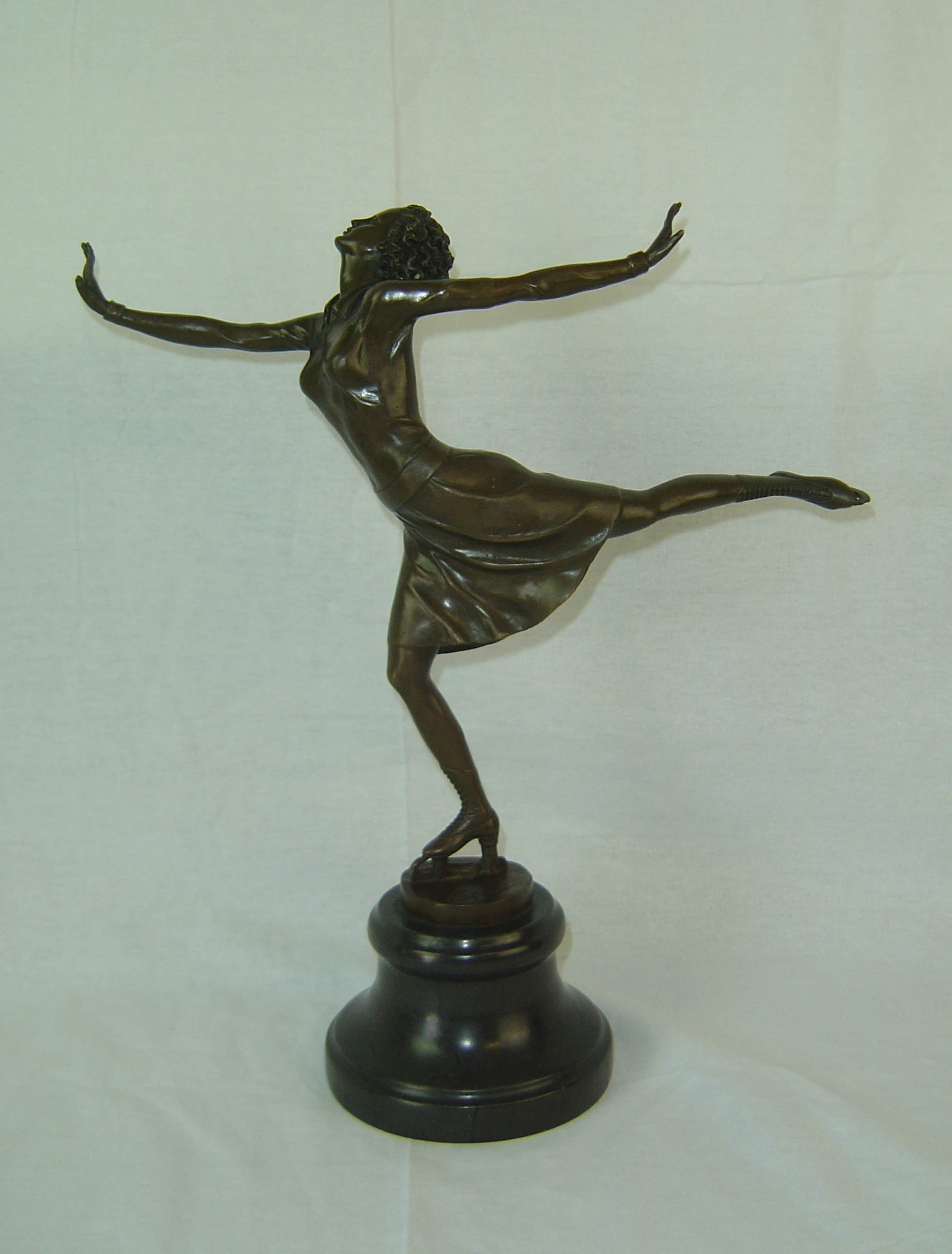 Art Deco Female Bronze Skater (1 of 1)