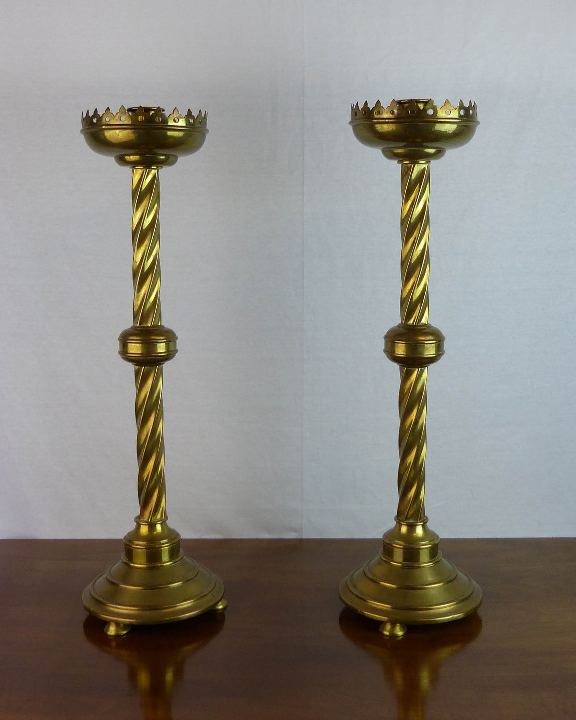 Pair of Tall Gothic Brass Candlesticks (1 of 1) Pair of Tall Gothic Brass Candlesticks (1 of 1)