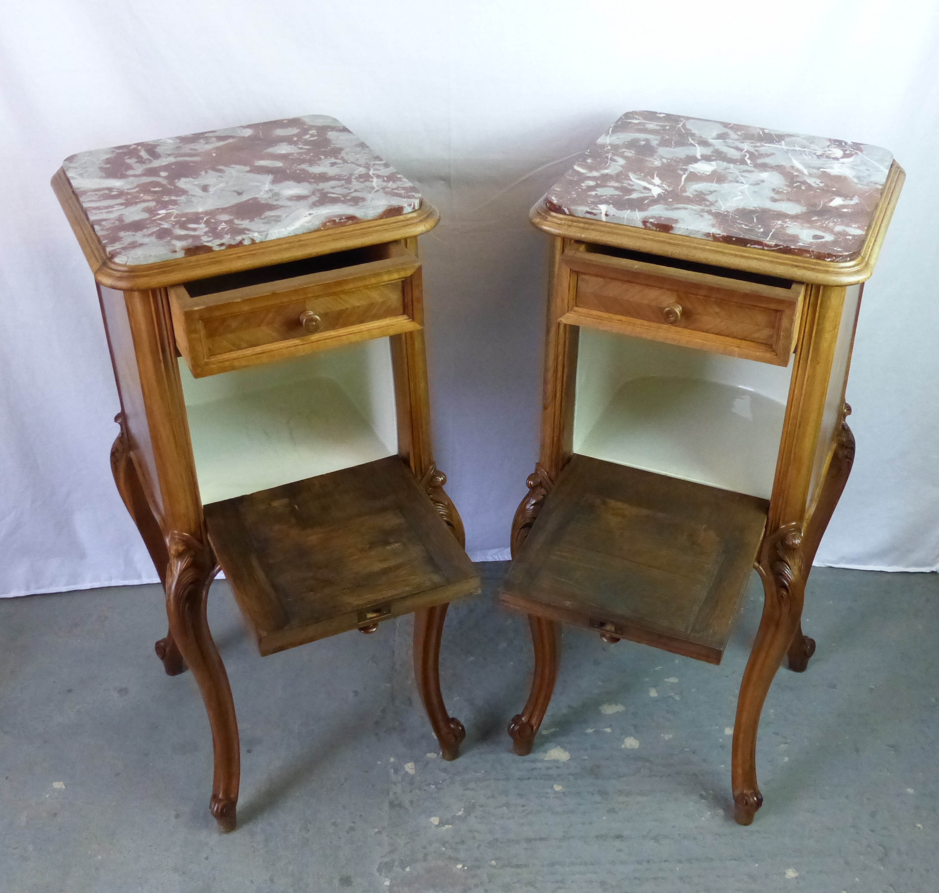 Pair of French Walnut Night Stands c.1900 (1 of 1) Pair of French Walnut Night Stands c.1900 (1 of 1)