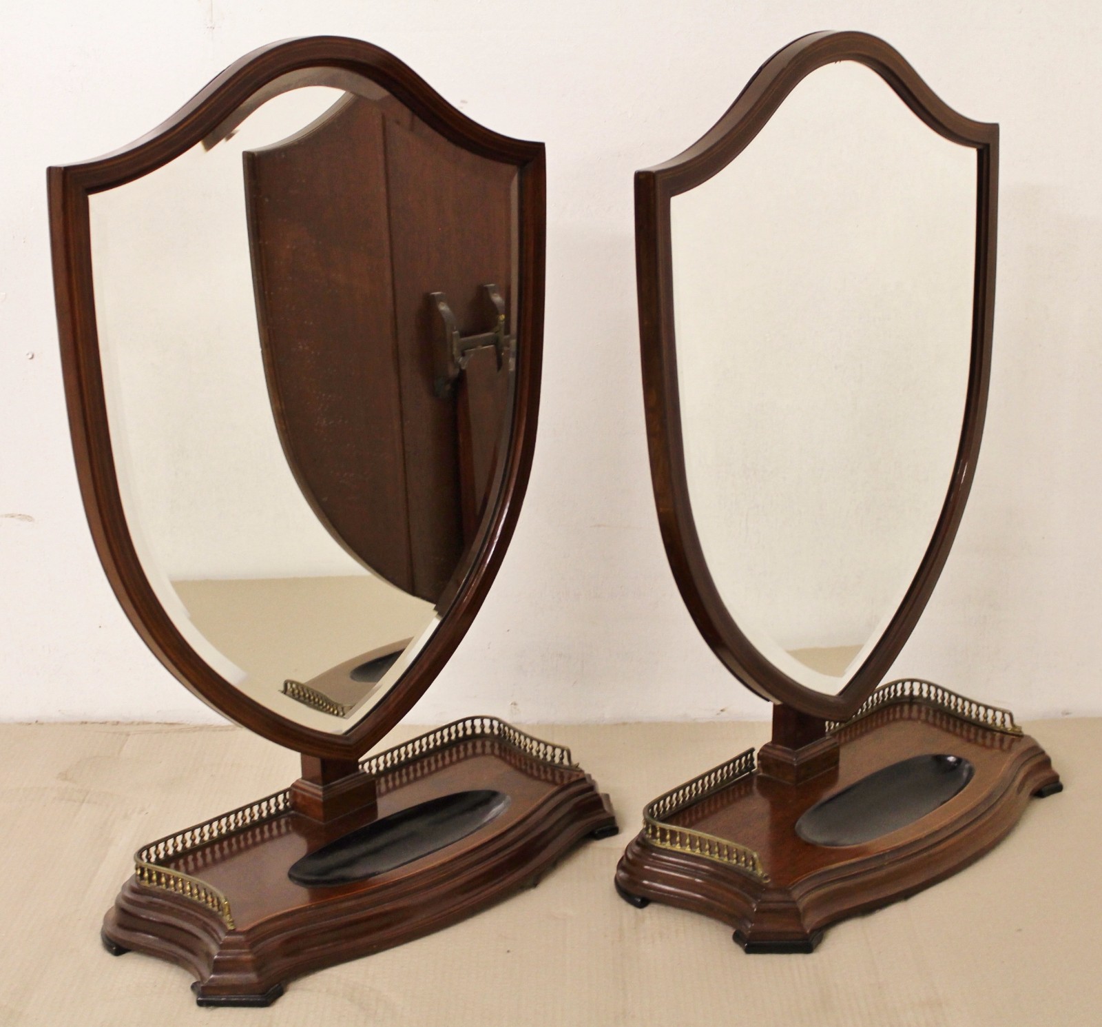 Pair of Inlaid Mahogany Toilet Mirrors c.1895 (1 of 1)