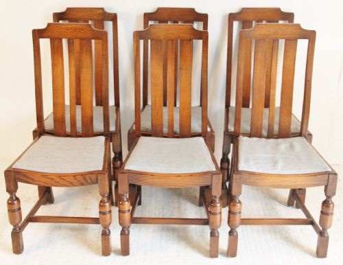 Set of Six Oak Dining Chairs c.1910 (1 of 1)