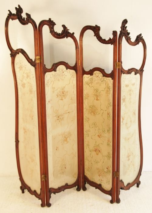 Carved Mahogany Dressing Screen c.1900 (1 of 1)