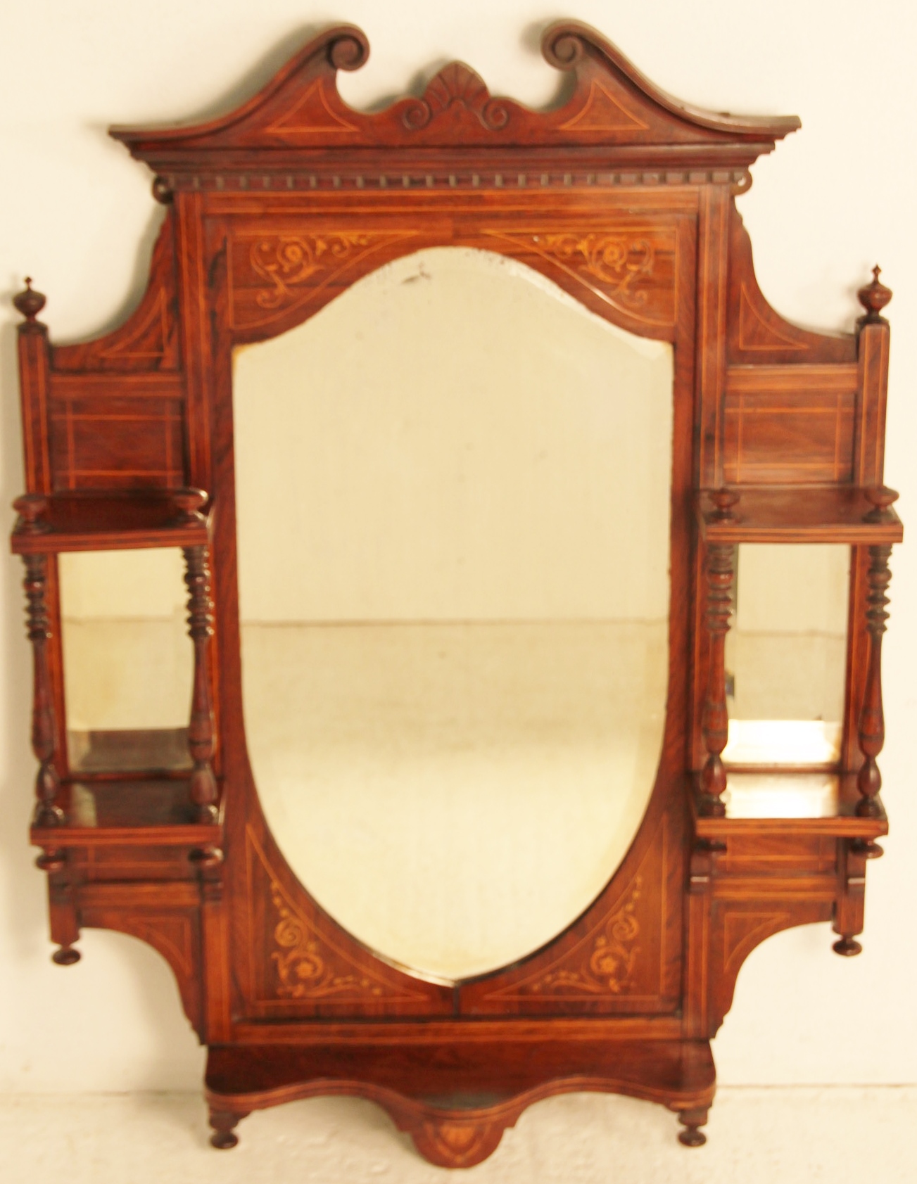 Inlaid Rosewood Wall Mirror c.1900 (1 of 1)