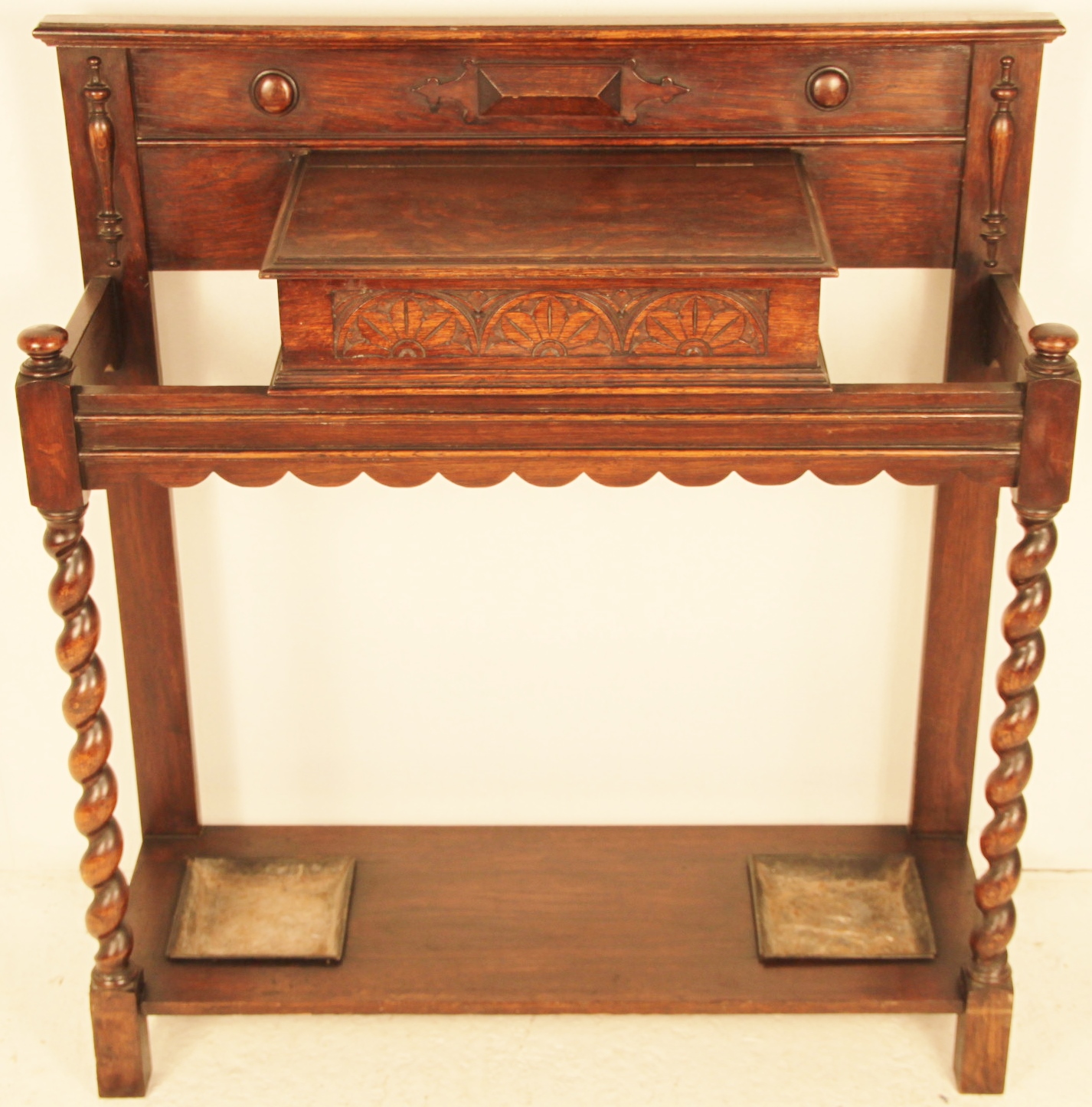 Oak Barley Twist Hall/Stick/Umbrella Stand c.1910 (1 of 1)