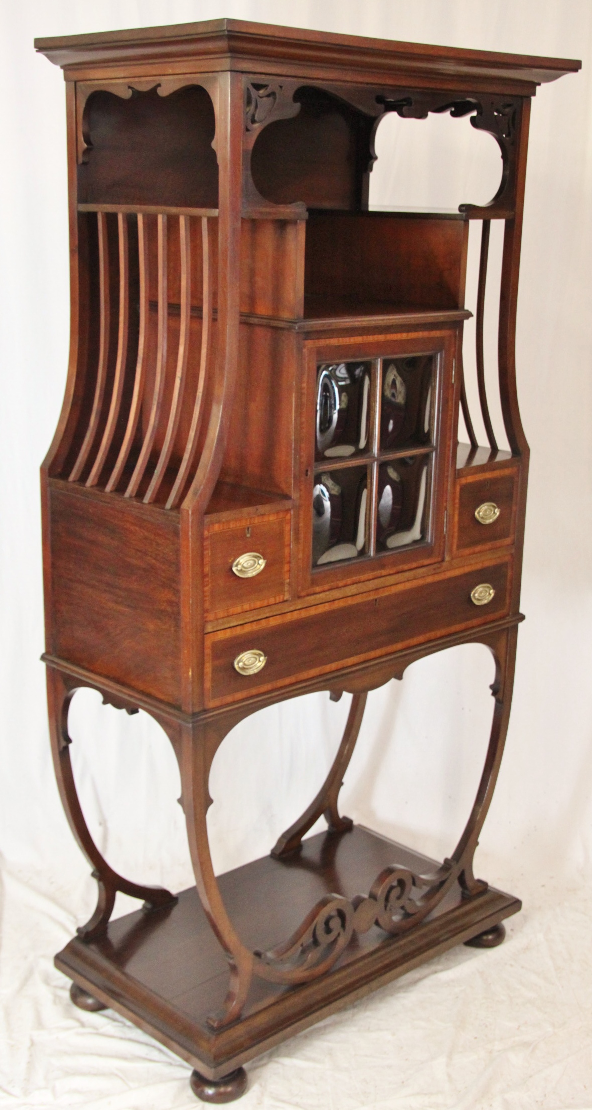 Inlaid Mahogany Art Nouveau Cabinet c.1890 (1 of 1)