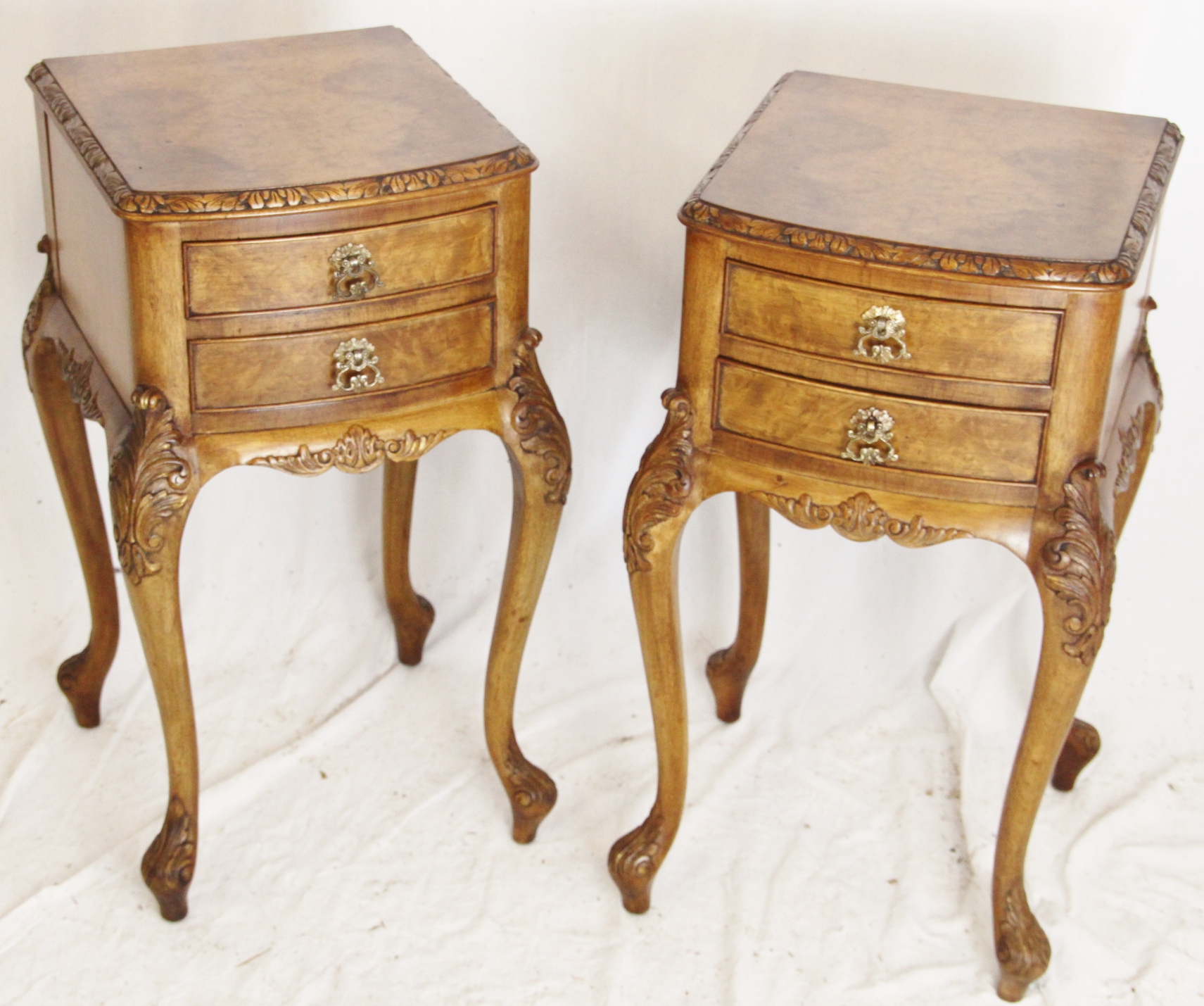 Pair of Burr Walnut Bedside Chests c.1920 (1 of 1)