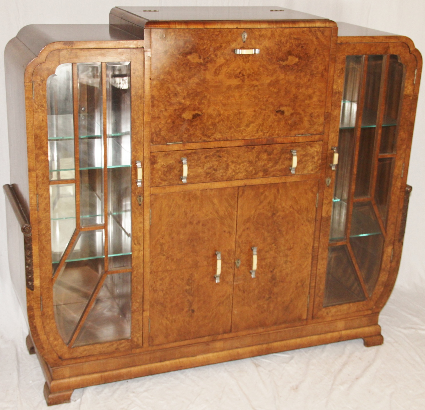 Art Deco Burr Walnut Cocktail Cabinet c.1920 (1 of 1)
