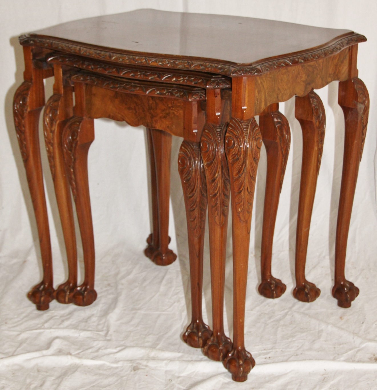 Burr Walnut Nest of Tables c.1910 (1 of 1)
