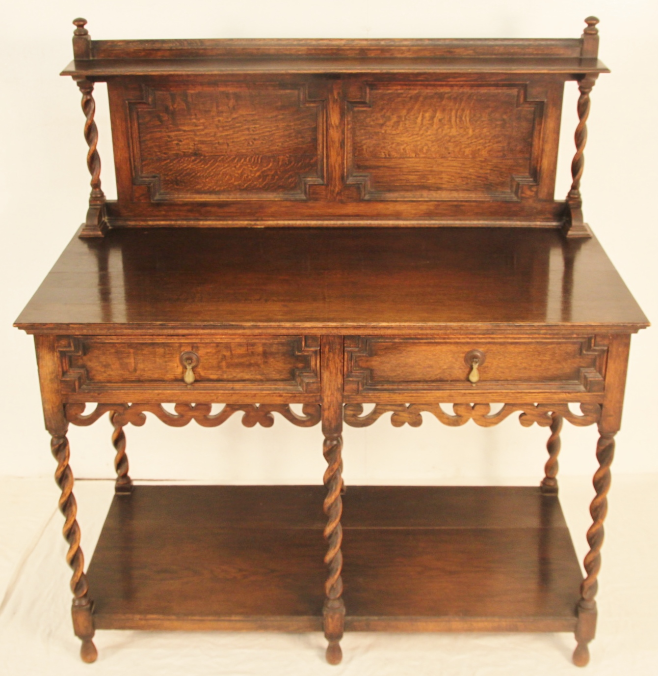 Barley Twist Leg Oak Table c.1900 (1 of 1)
