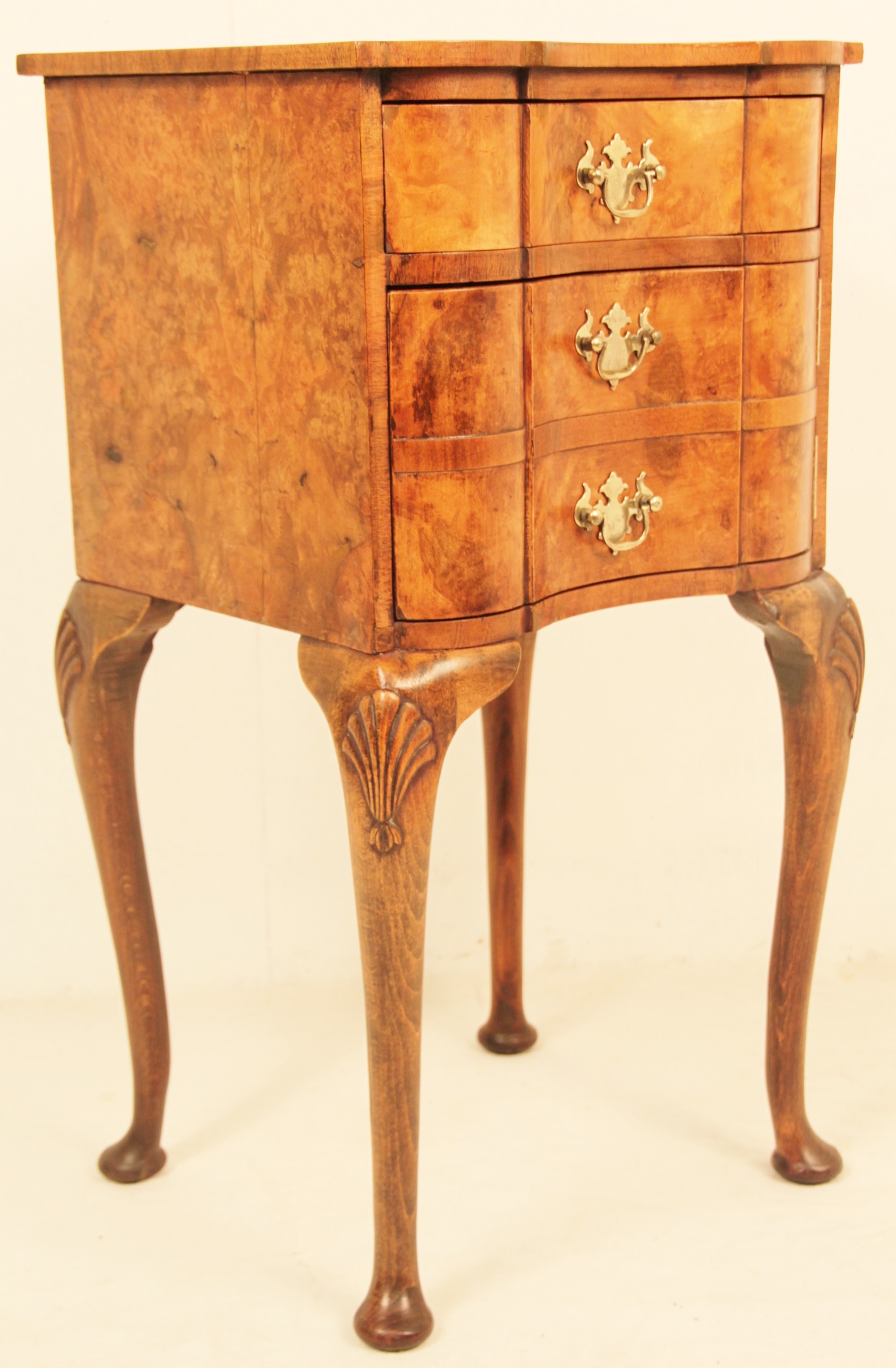 Burr Walnut Bedside Cabinet c.1900 (1 of 1)