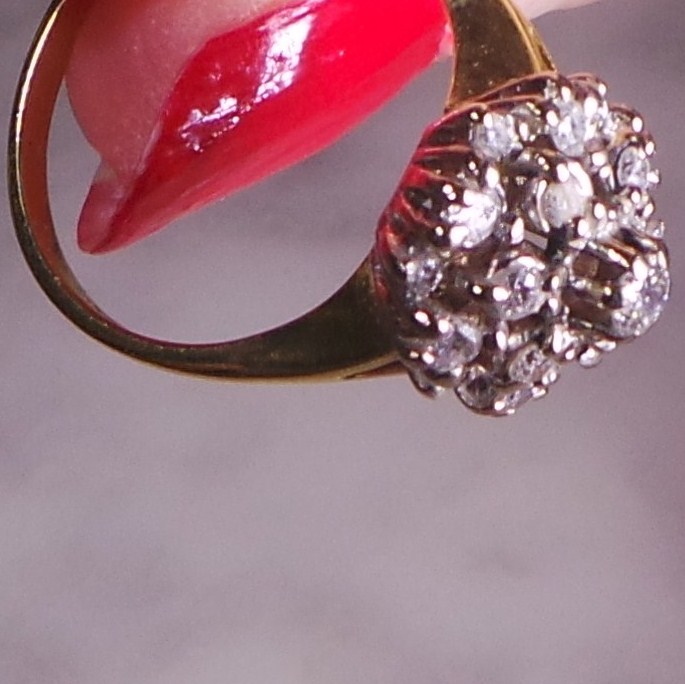 "Diamond Posy Cluster" Nineteen Stone  Diamond Cluster Ring (1 of 3)