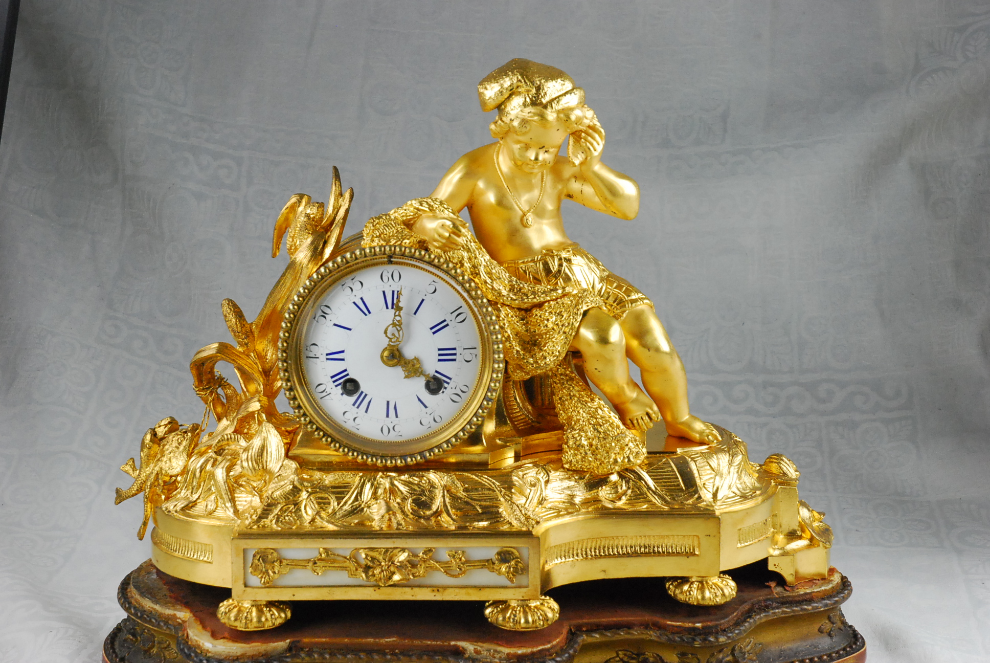 Antique Ormolu Bronze Figeral Mantel Clock (1 of 1) Antique Ormolu Bronze Figeral Mantel Clock (1 of 1)