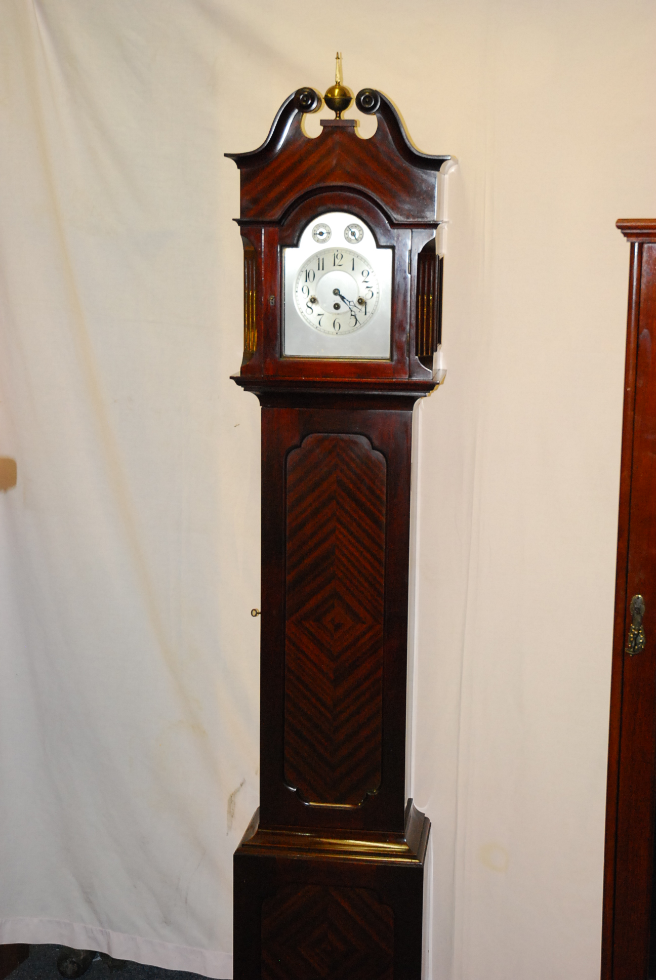 Westminster Chimes Grandmother Clock C.1920 Mahogany Grandmother