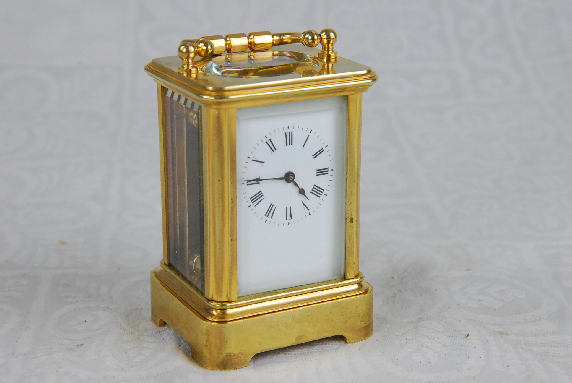 Miniature 8 cm High French A Margaine Timepiece Four Glass Carriage Clock c.1890 (1 of 1) Miniature 8 cm High French A Margaine Timepiece Four Glass Carriage Clock c.1890 (1 of 1)