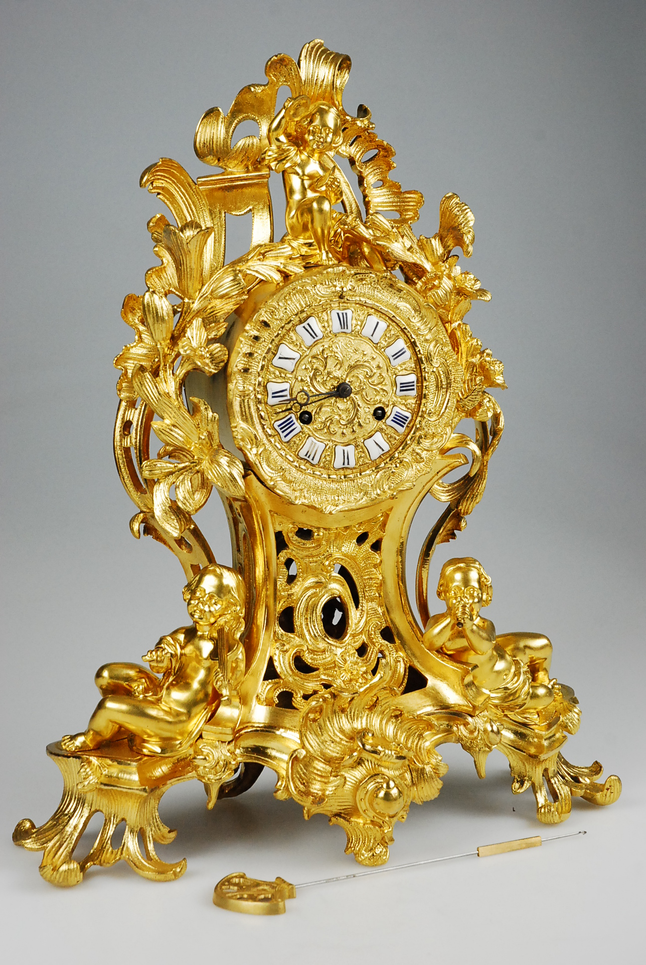 Very Large French Vincenti Paris Gilt Bronze Ormolu Cherub Mount Mantle Clock (1 of 1) Very Large French Vincenti Paris Gilt Bronze Ormolu Cherub Mount Mantle Clock (1 of 1)