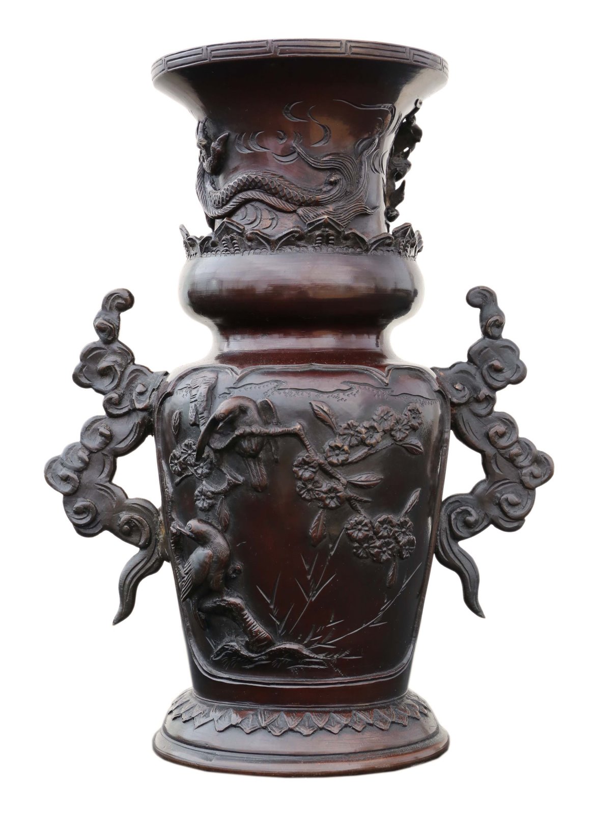 Japanese Bronze Vase Early Meiji Period (1 of 6)
