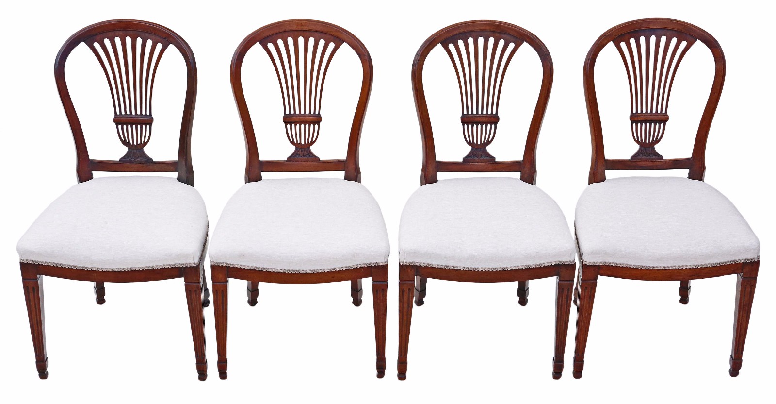 Rare Set of 4 Mahogany Georgian Dining Chairs (1 of 1)