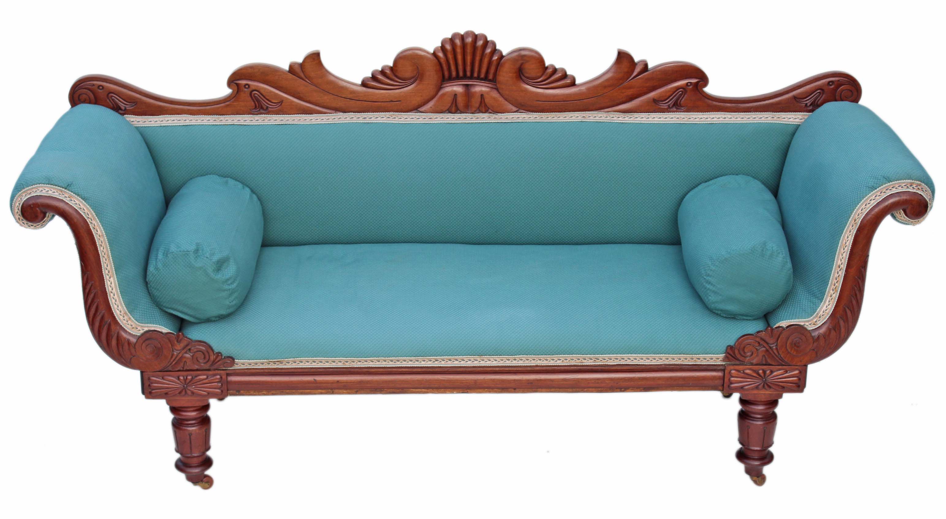 Antique Regency William IV Carved Mahogany Sofa Scroll Arm Settee (1 of 1) Antique Regency William IV Carved Mahogany Sofa Scroll Arm Settee (1 of 1)