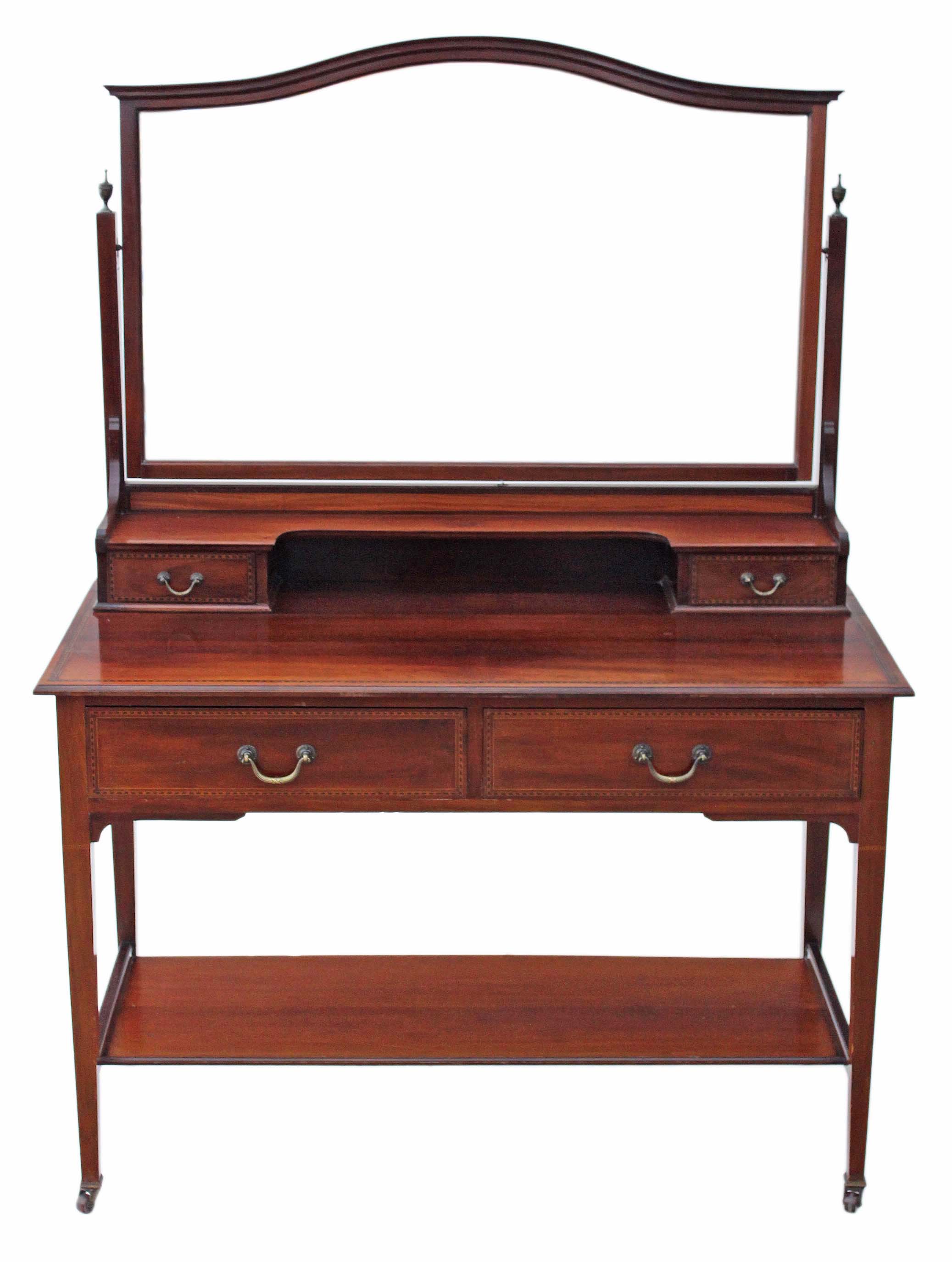 Antique large Edwardian quality Inlaid Mahogany / Red Walnut Dressing Table (1 of 1) Antique large Edwardian quality Inlaid Mahogany / Red Walnut Dressing Table (1 of 1)