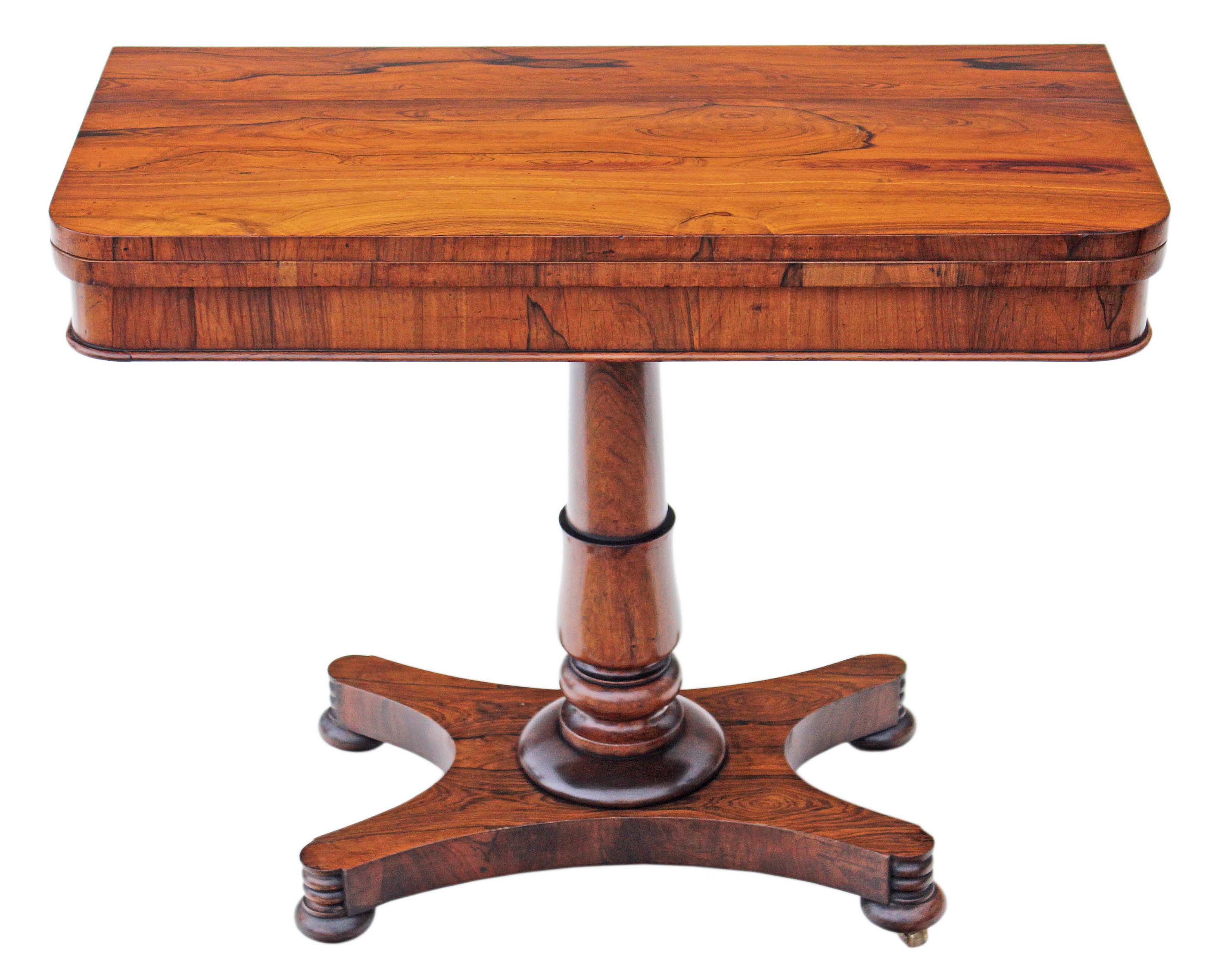 Antique Regency Rosewood 19th Century Folding Card Tea Console Table (1 of 1) Antique Regency Rosewood 19th Century Folding Card Tea Console Table (1 of 1)